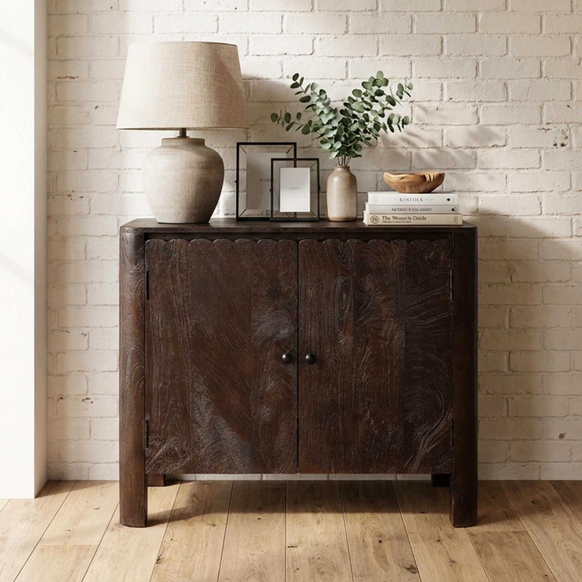 Sculp Sideboard - 2 Door - Small - Rustic Brown - Mango Wood