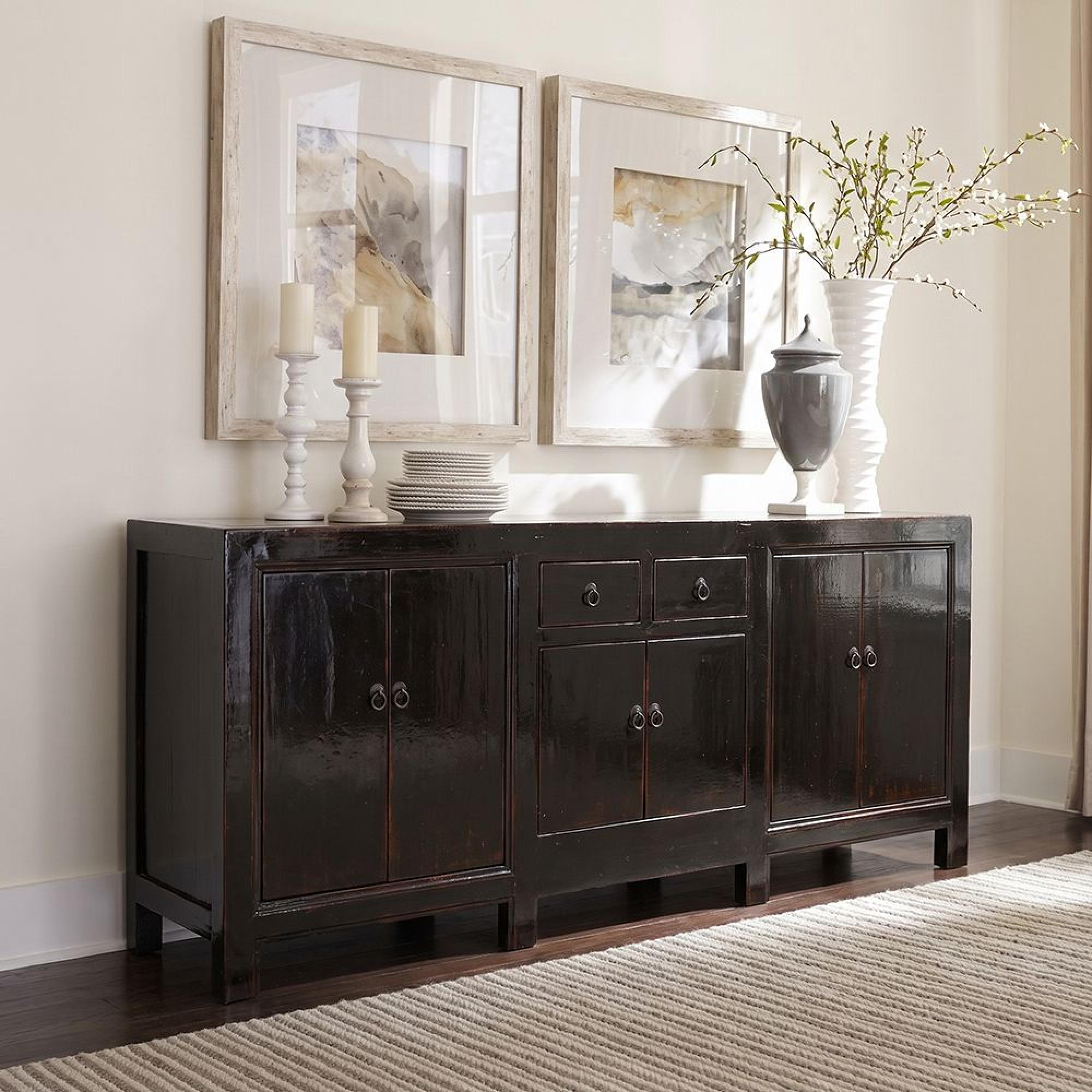 Sideboard - 6 Door 2 Drawer - 226cm - Extra Large - Black - Wooden