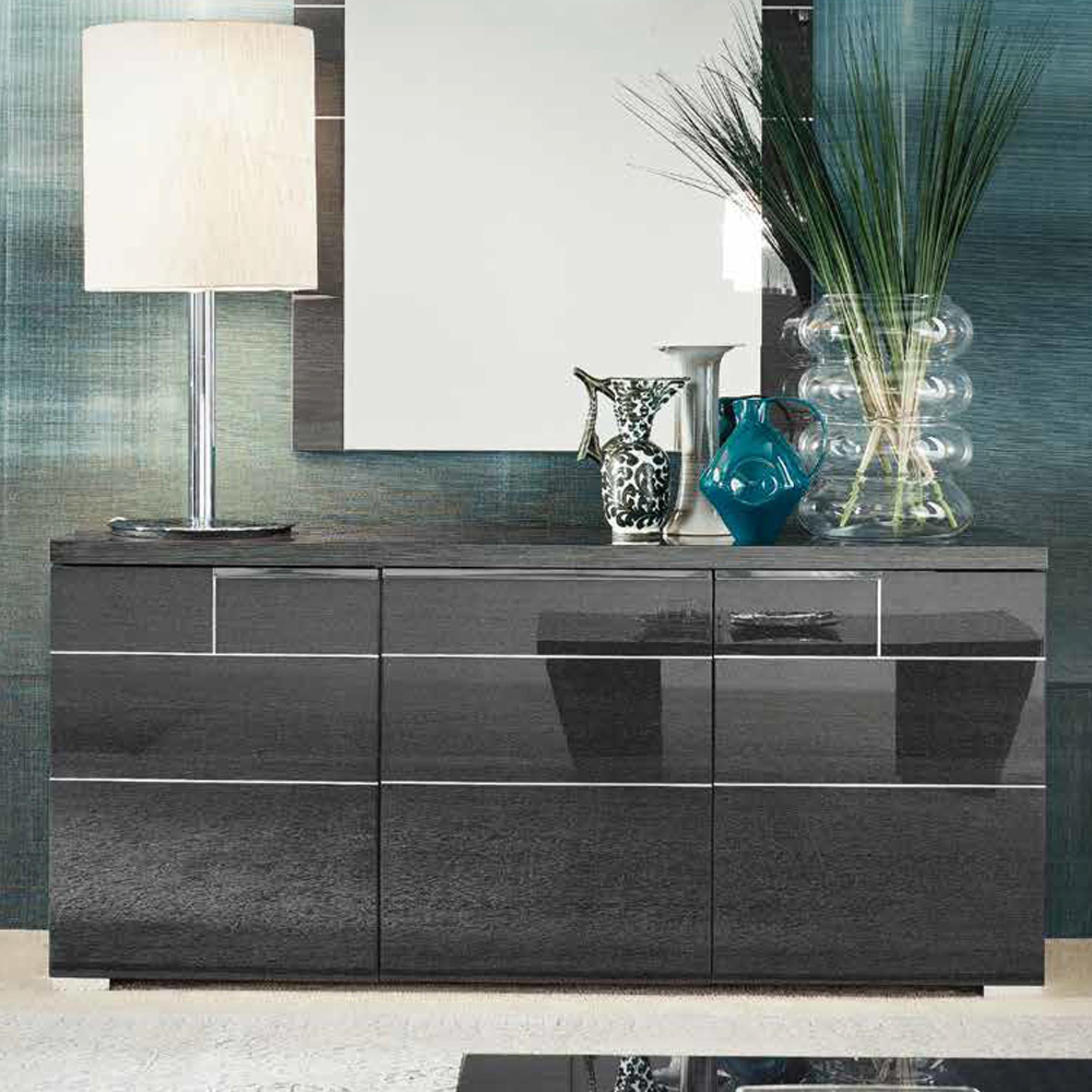 Versilia Large Sideboard - 3 Door - Black