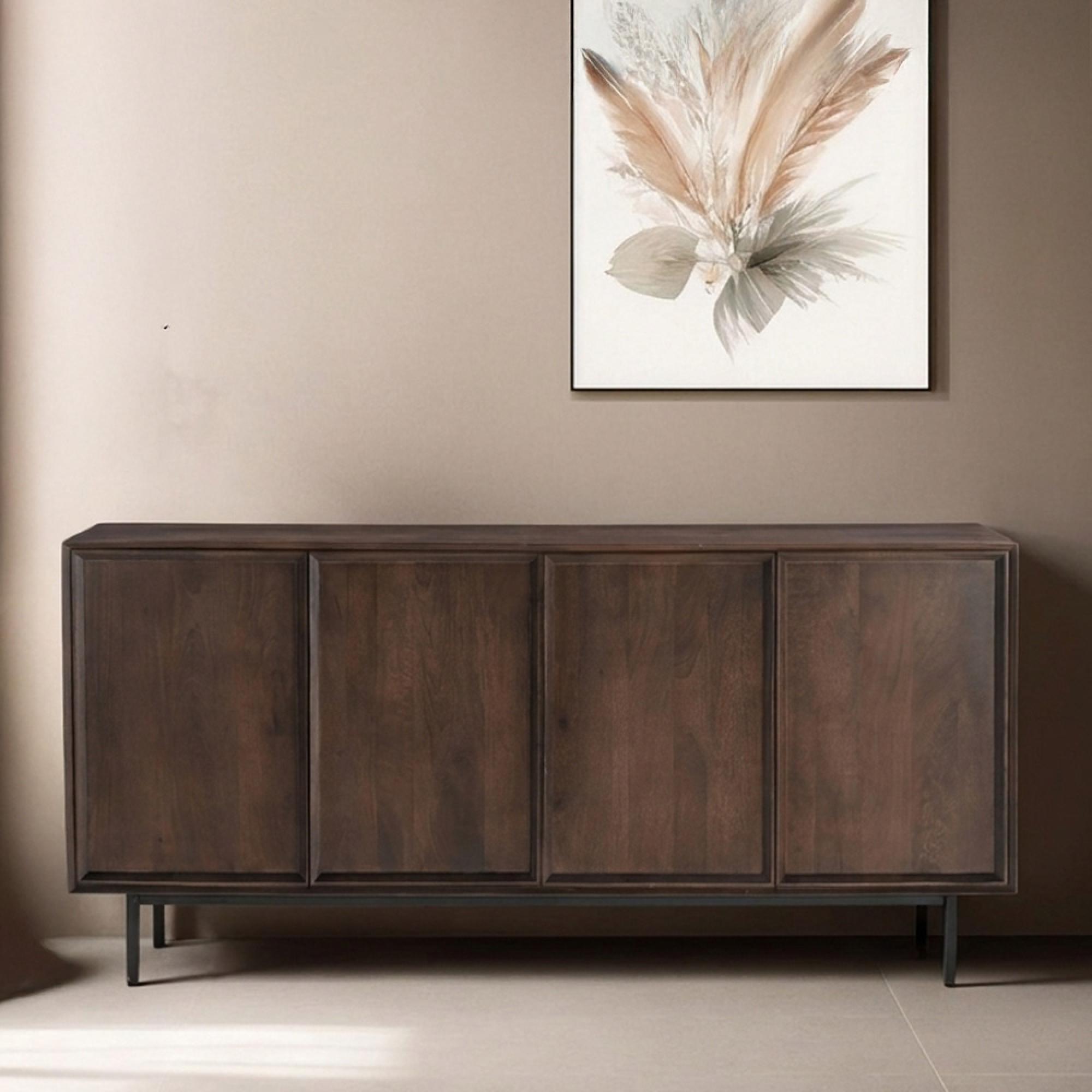 Ravenstein Sideboard - 4 Door - 180cm - Large - Chestnut - Mango Wood