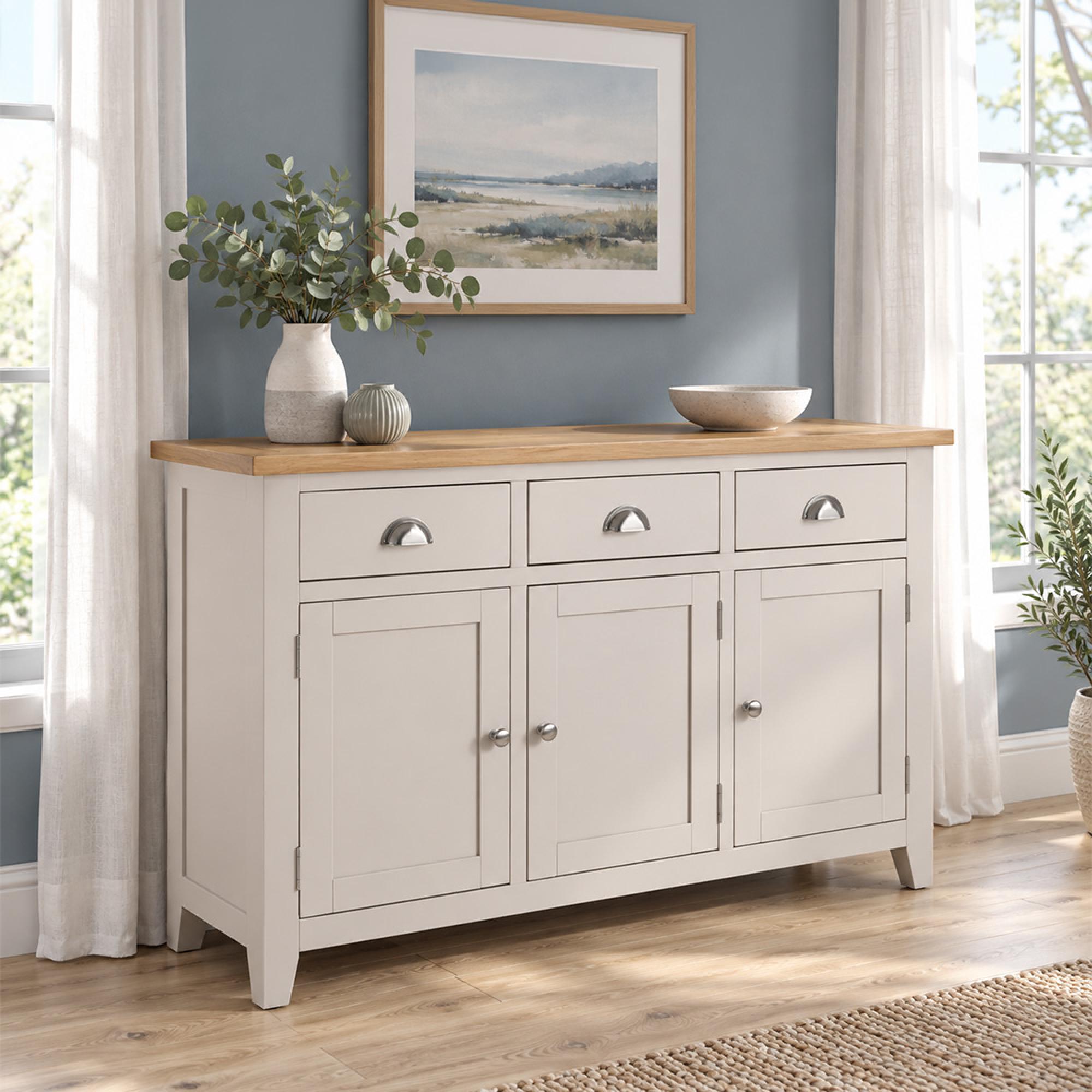 Richmond Sideboard - 3 Door - Medium - Grey