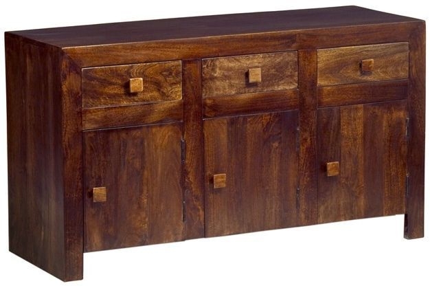 Ajmer Sideboard - 3 Door - Medium - 135cm - Dark Mango Wood
