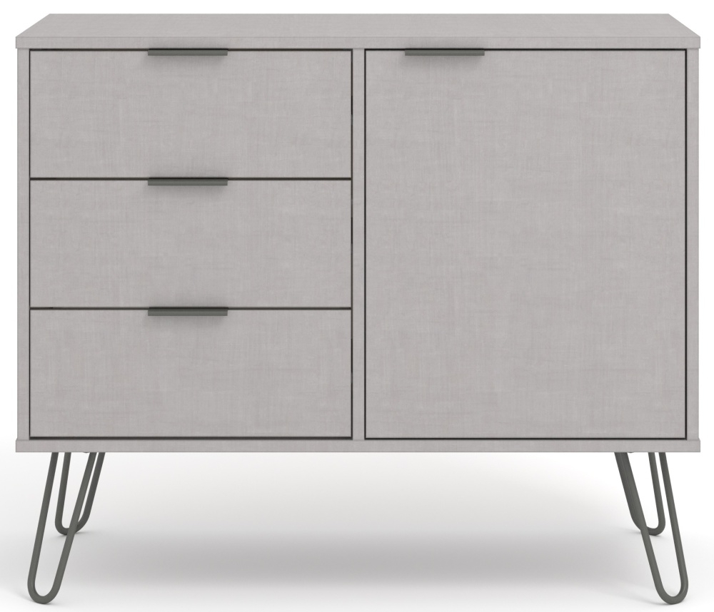 Augusta Small Sideboard - 90cm - Grey - Hairpin Legs