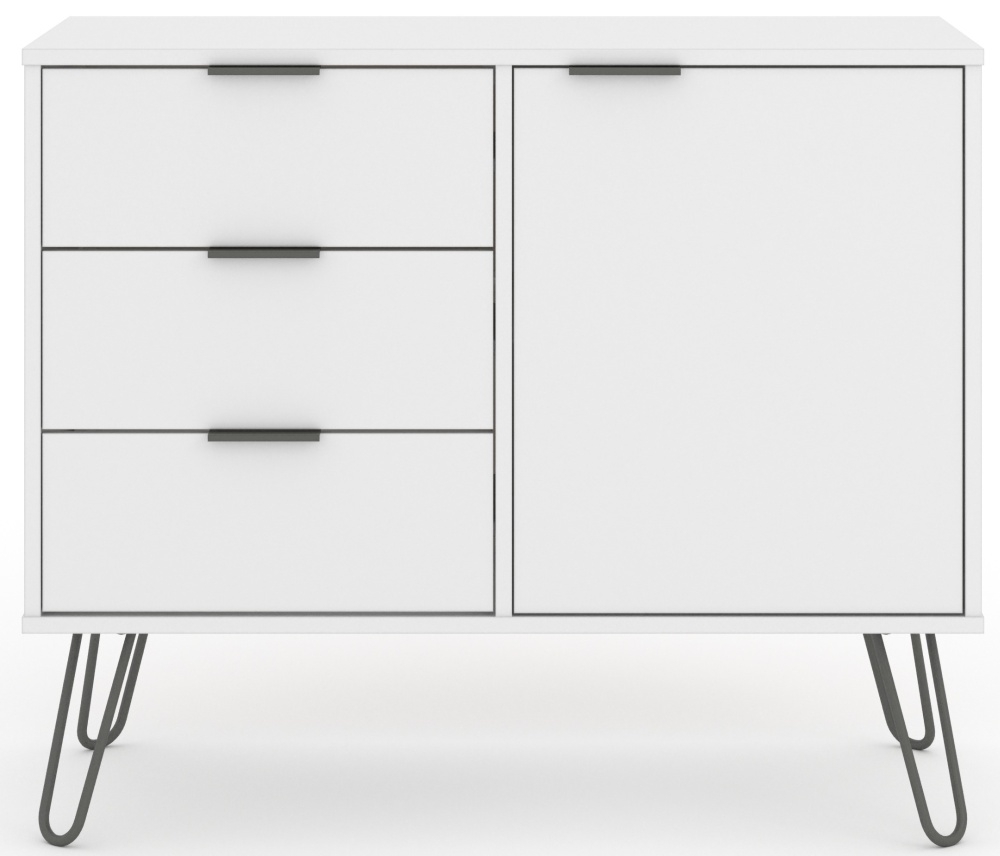 Augusta Small Sideboard - 90cm - White - Hairpin Legs