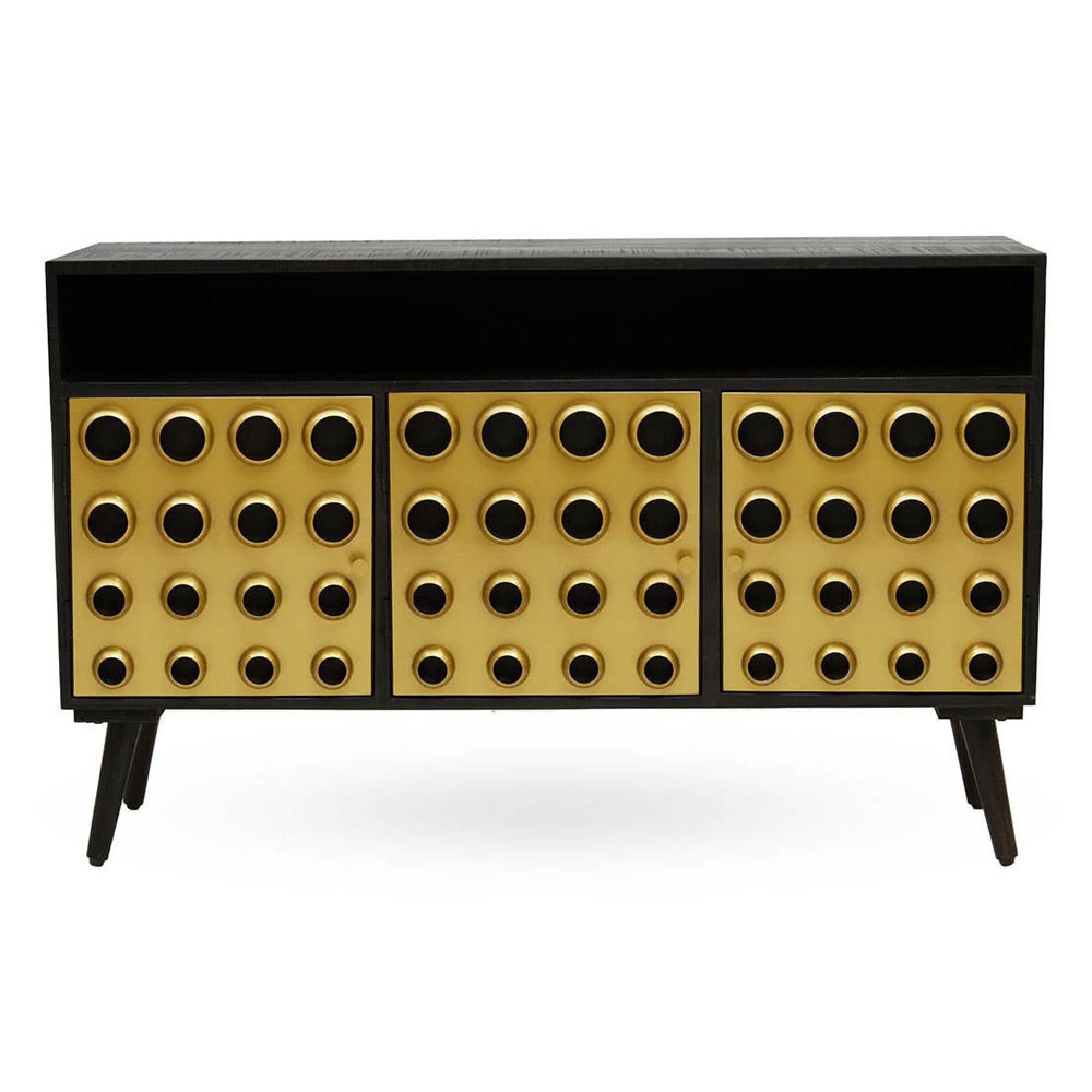 Arti Sideboard - 3 Door - 130cm - Black - Mango Wood - Medium