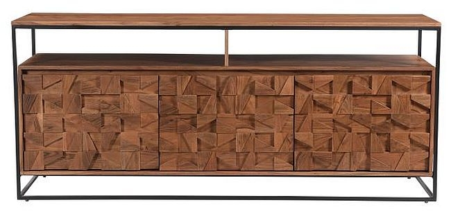 Axis Acacia Wood Sideboard - 3 Door - Geometric - Large - 175cm