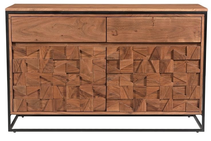 Axis Acacia Wood Sideboard - Small - 2 Door - Geometric