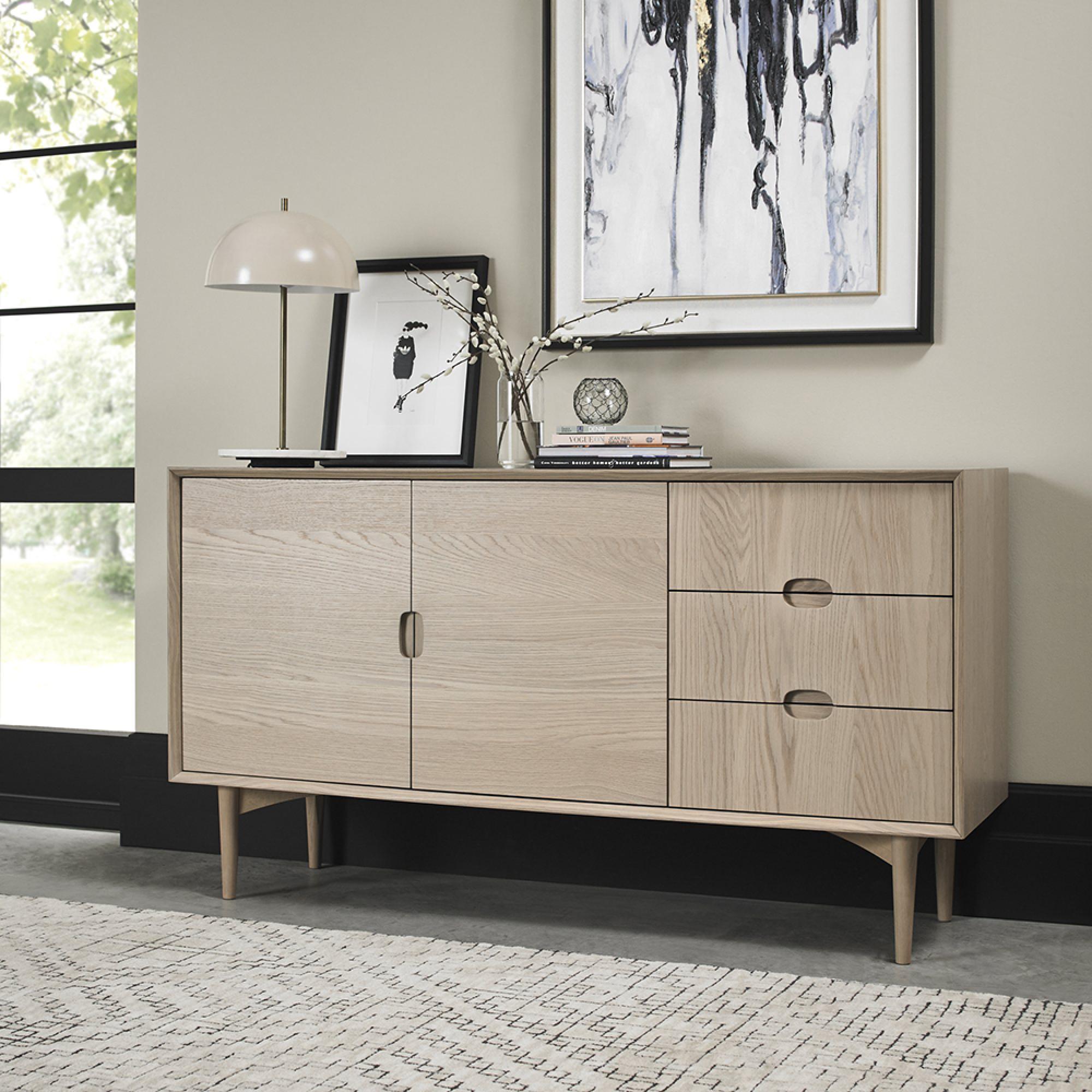 Dansk Scandi Oak Large Sideboard - 2 Door - 3 Drawer