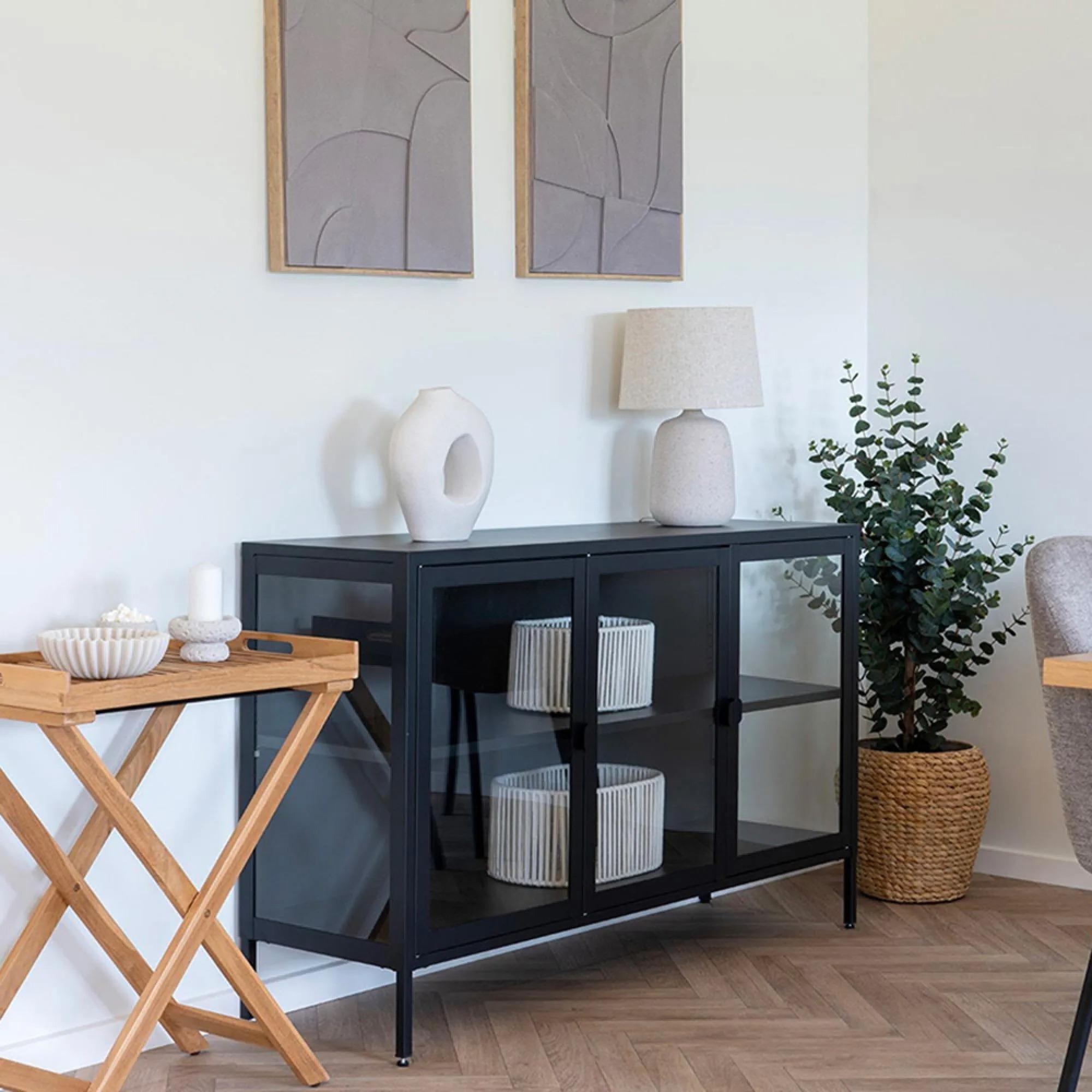 Brisbane Sideboard - 3 Door - Medium - 140cm - Black Metal