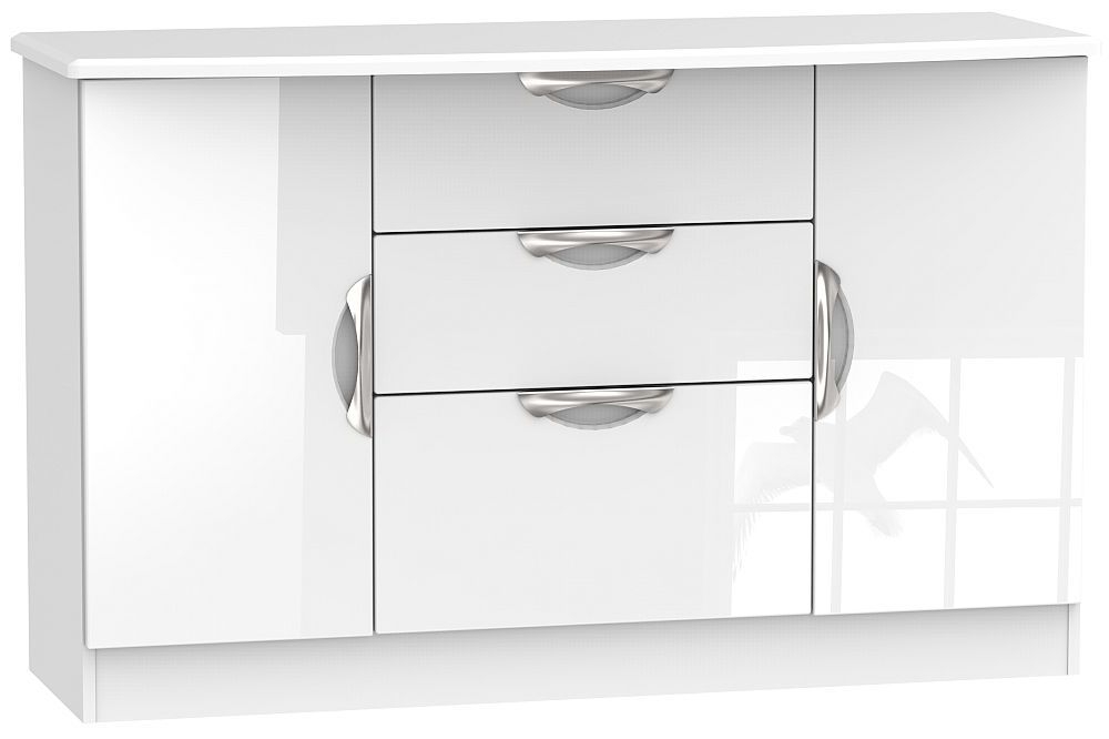 Camden Sideboard - Medium - 2 Doors - White Gloss