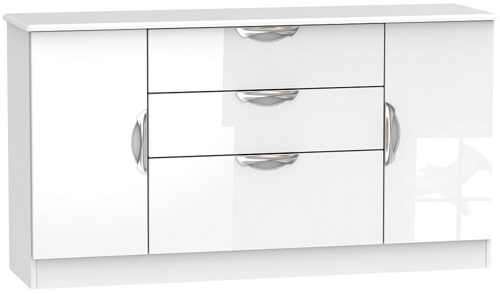 Camden Sideboard - Wide - 2 Doors - White Gloss
