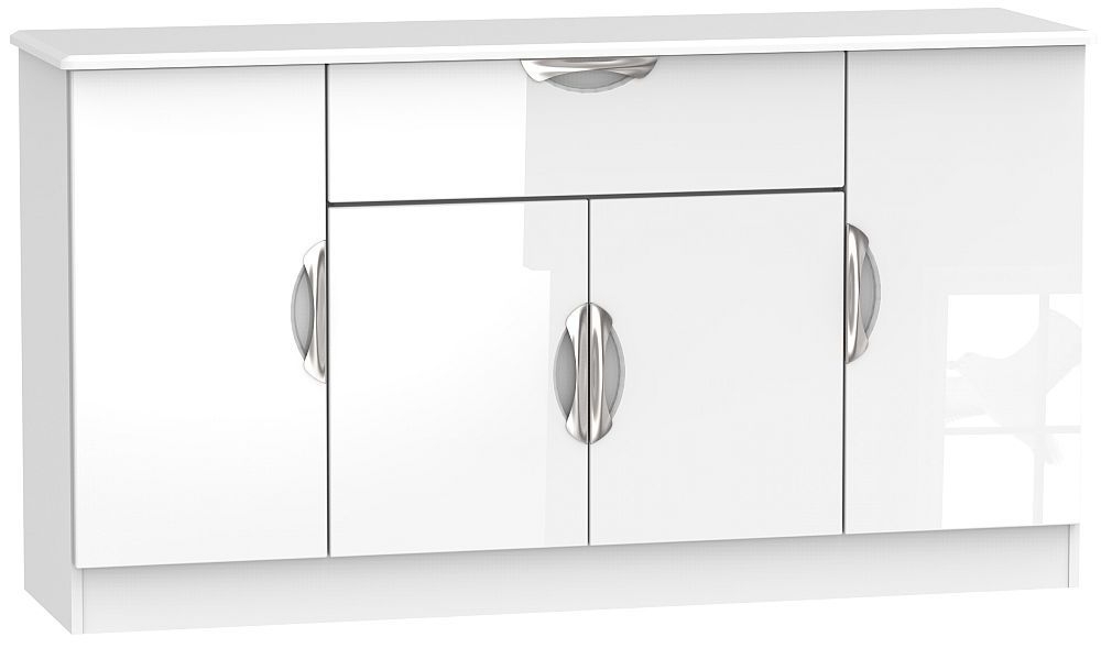 Camden Sideboard - Wide - 4 Doors - White Gloss