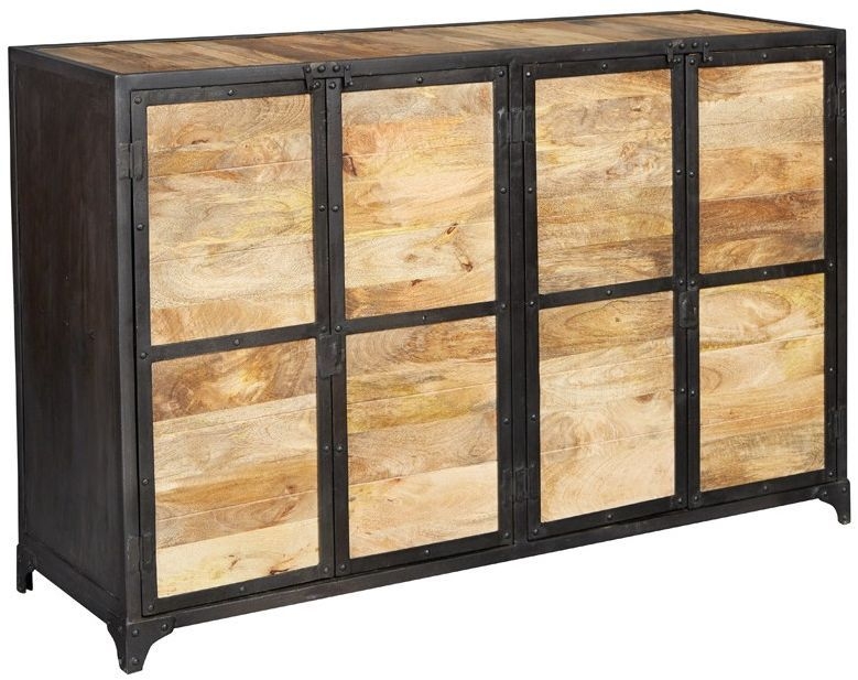 Chamba Sideboard - 4 Door - Medium - 140cm - Industrial - Wood and Iron