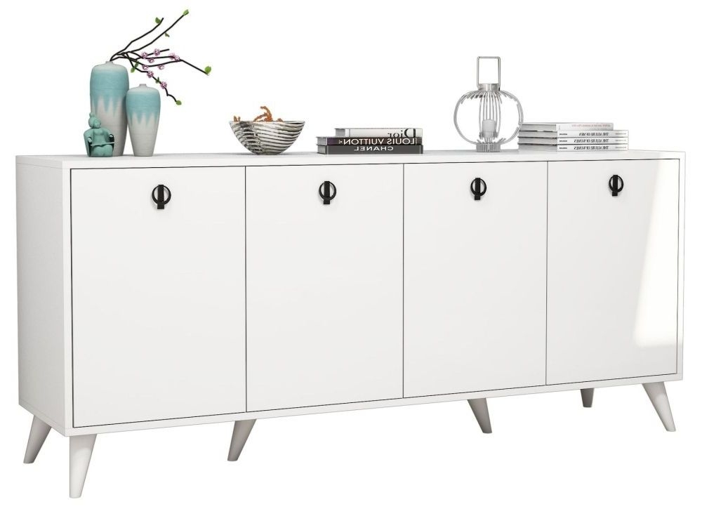 Clearance - Elias Large Sideboard - 4 Door - White