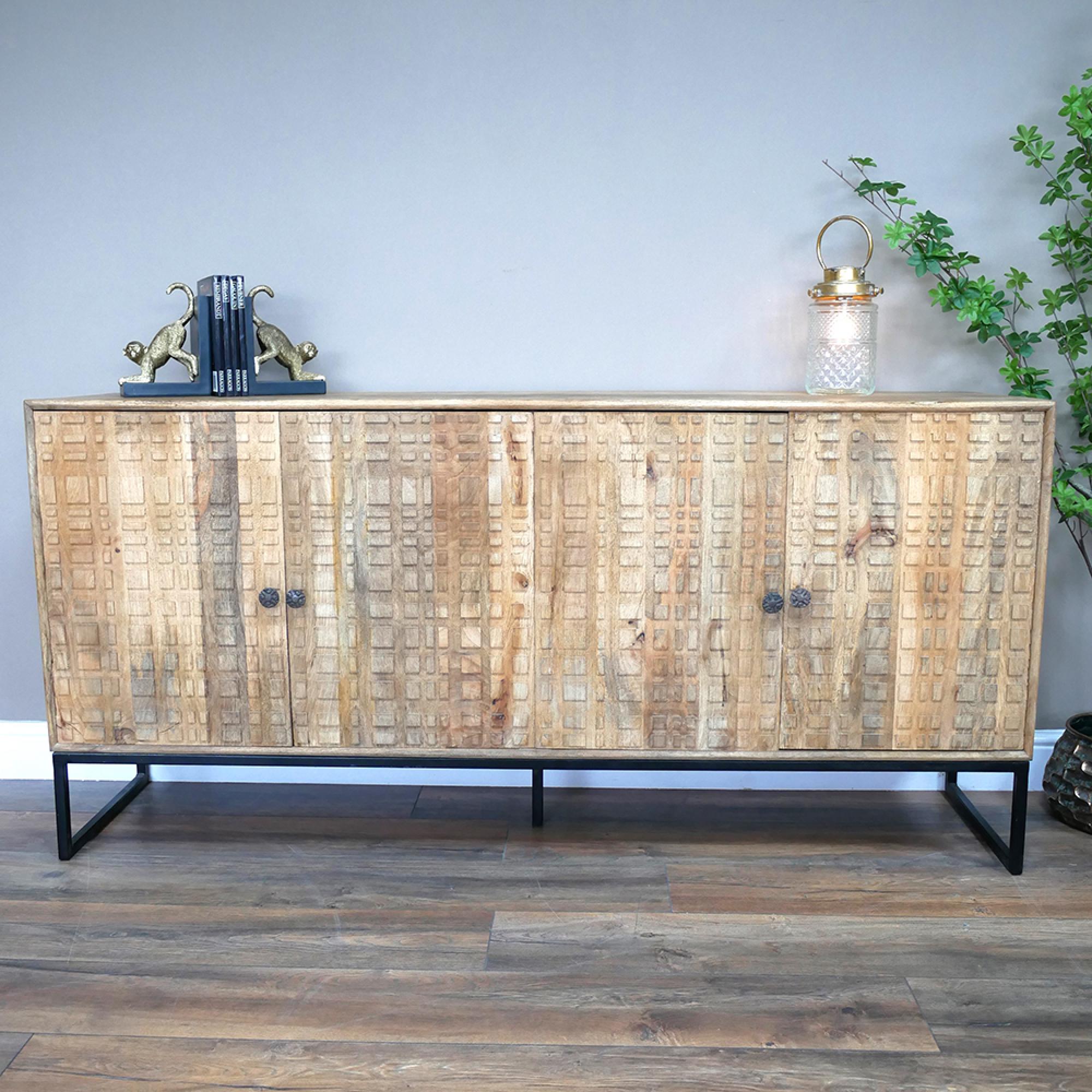Sideboard - Mango Wood - 4 Door - Large - 168cm