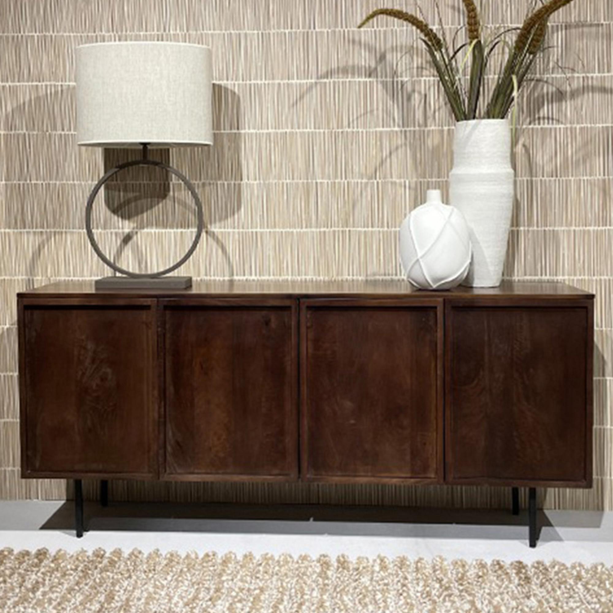 Elan Sideboard - 4 Door - 180cm - Large - Chestnut - Mango Wood