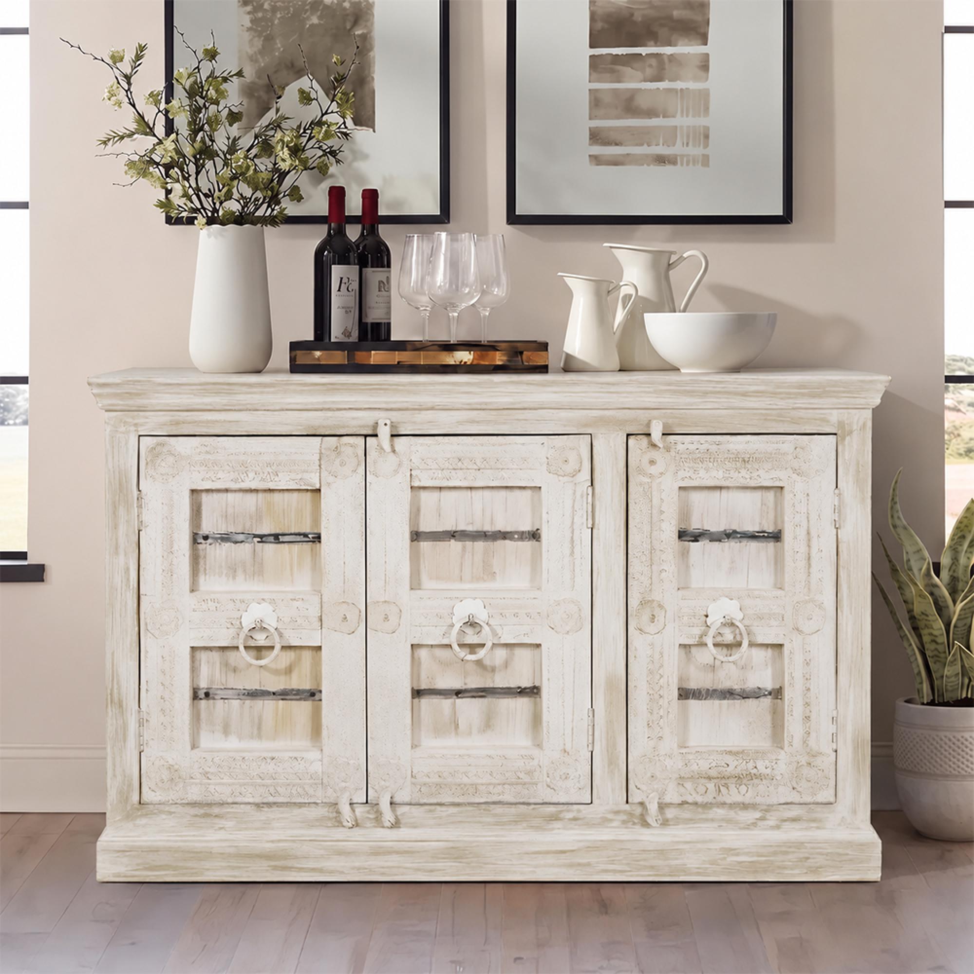 Heritage Sideboard - 3 Door - 150cm - Medium - Distressed - Mango Wood