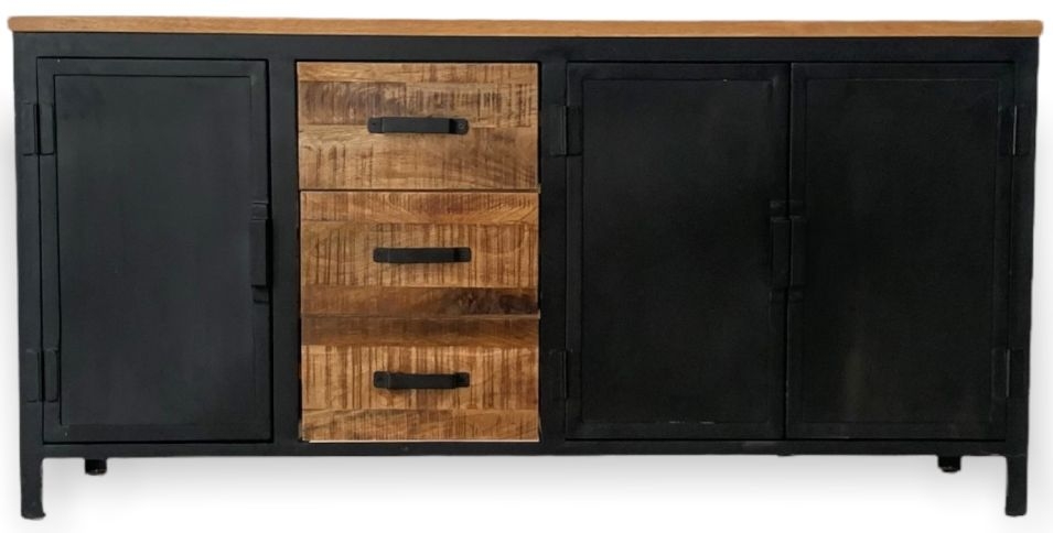 Induse Sideboard - 3 Door - Large - 160cm - Industrial - Mango Wood
