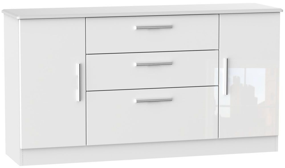 Knightsbridge Sideboard - Wide - 2 Door - White Gloss