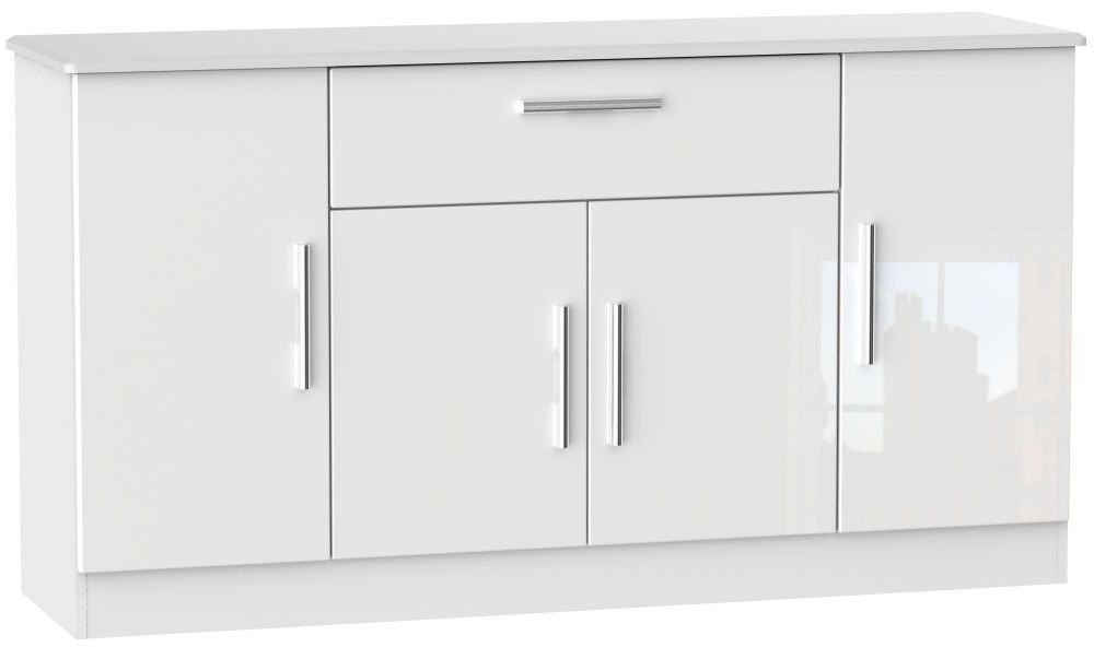 Knightsbridge Sideboard - Wide - 4 Door - White Gloss