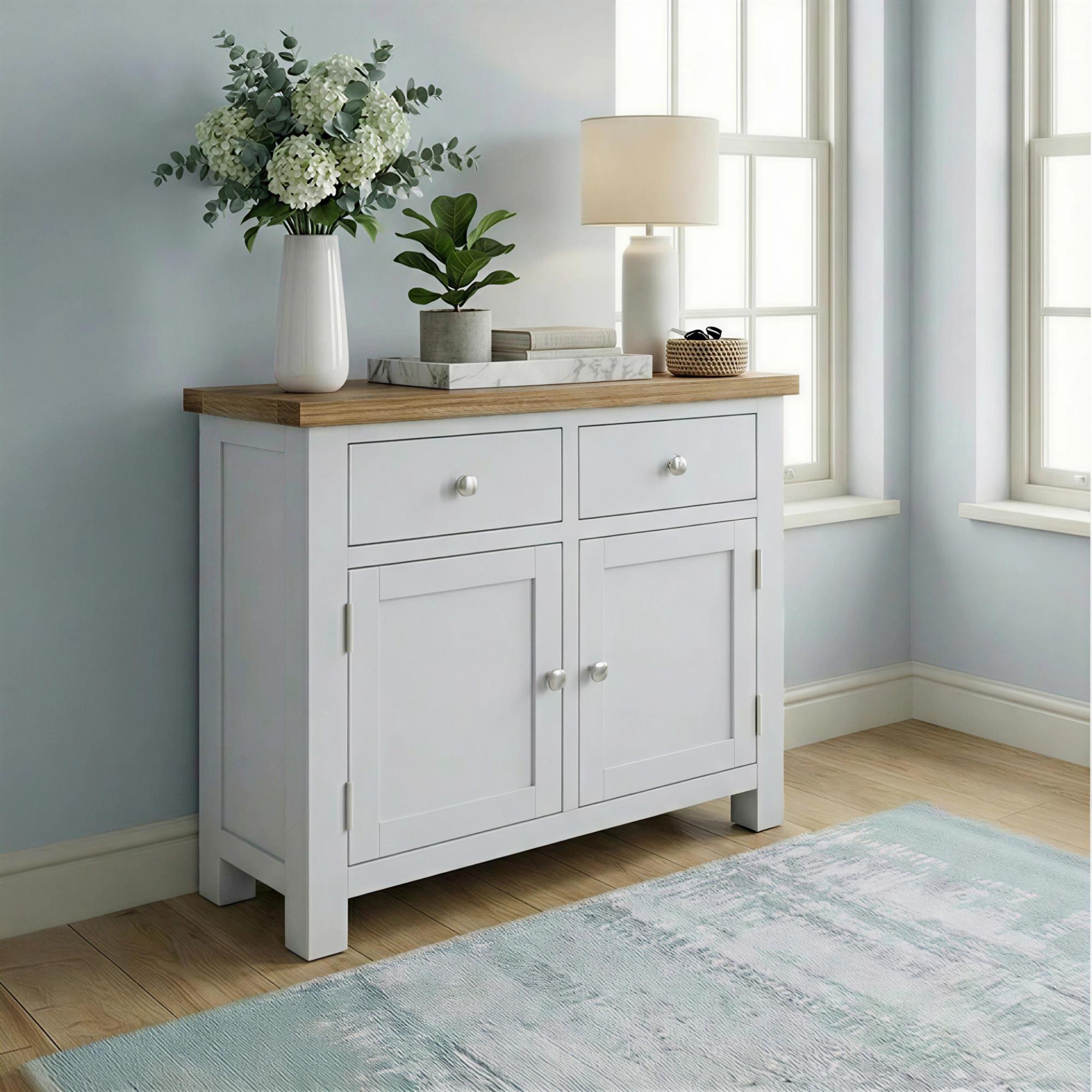 Lundy Small Sideboard - 2 Door - Grey Painted
