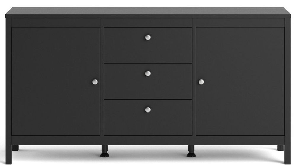 Madrid Sideboard - 2 Door - 3 Drawer - Medium - Black