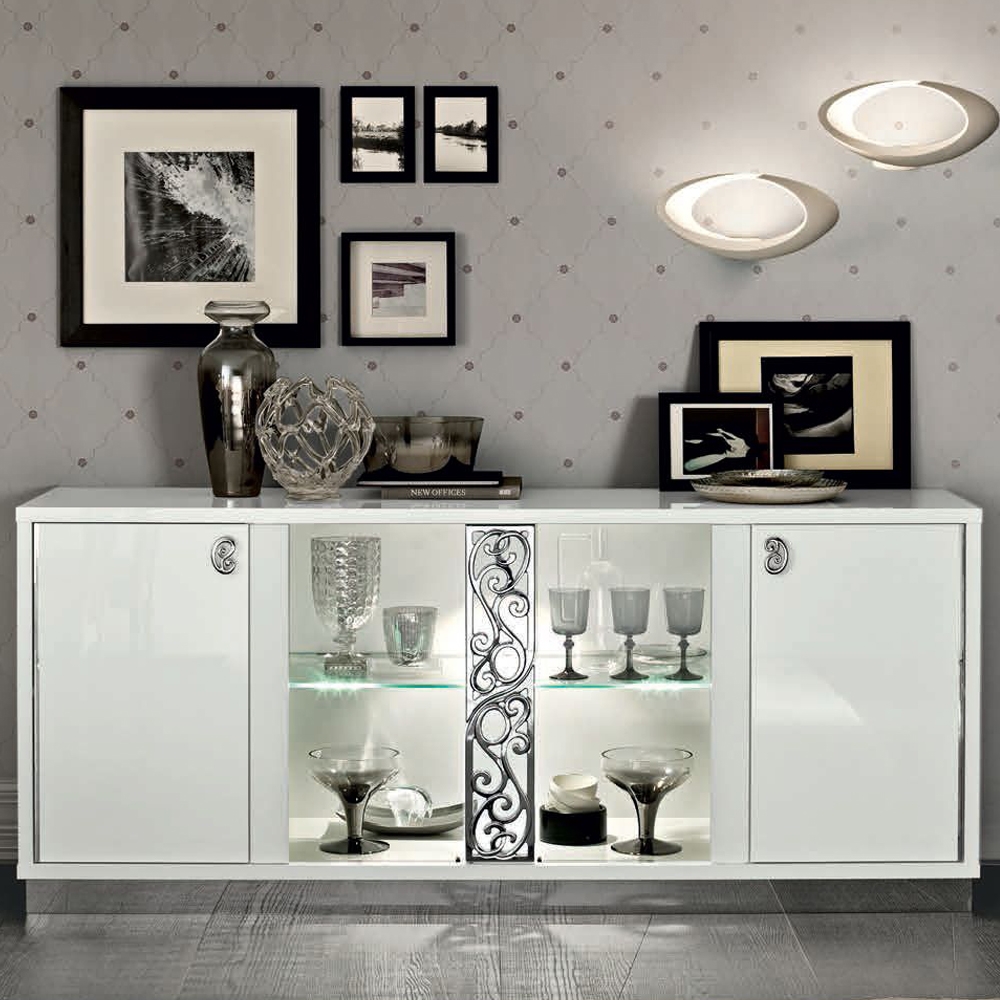 Roma Buffet Sideboard - Glamour - Glass Door - White