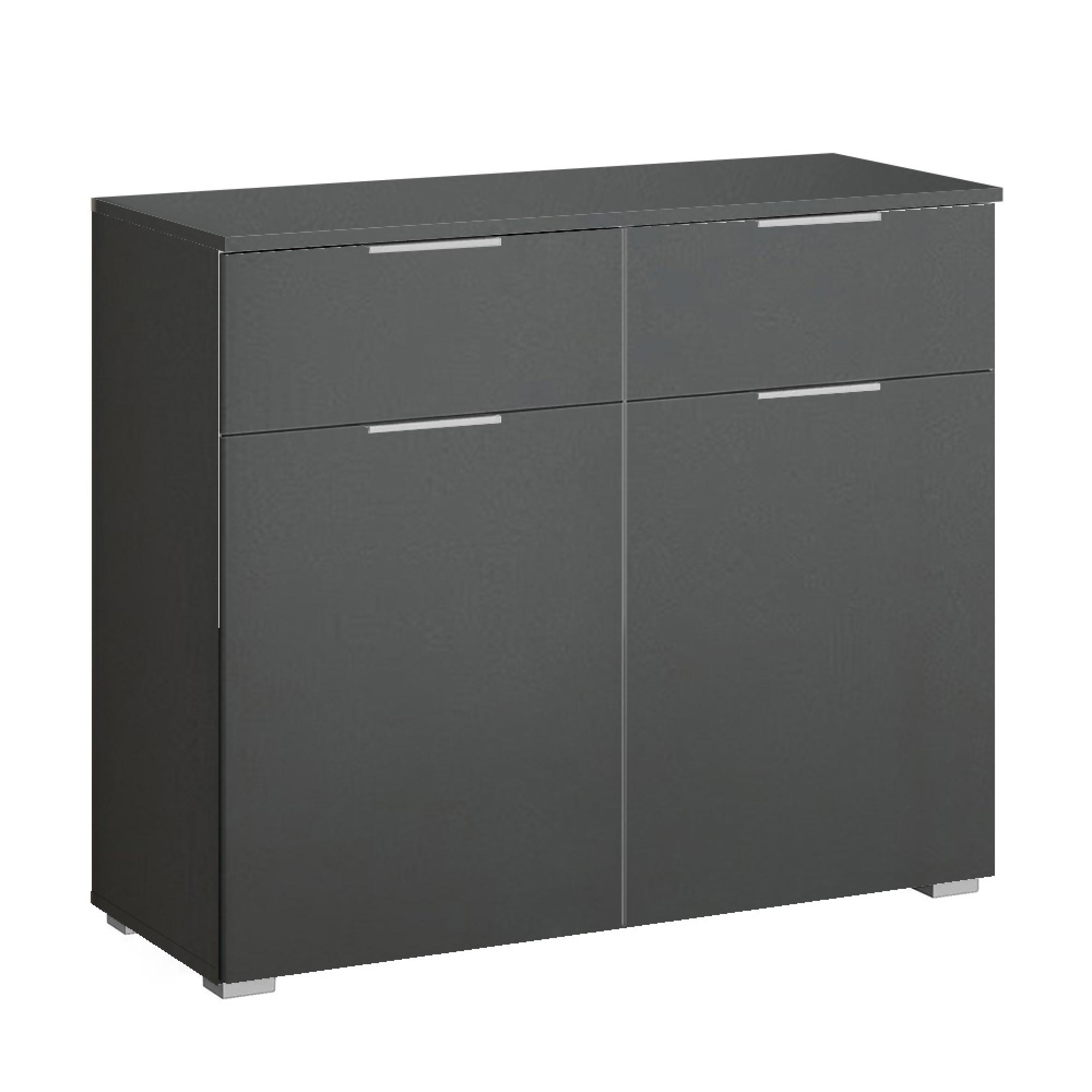 Alabama Small Sideboard - 80cm - 2 Door - Metallic Dark Grey
