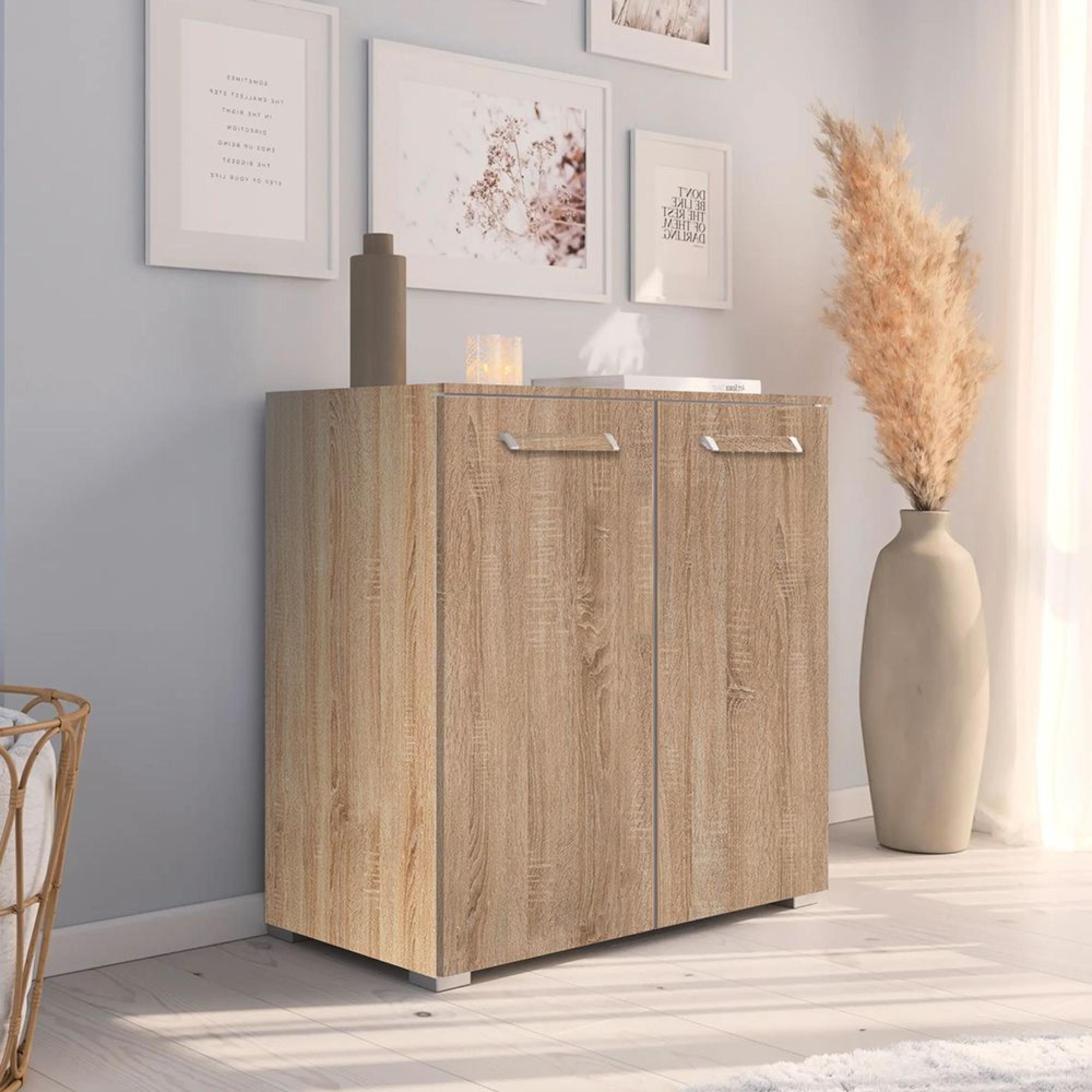 Evelyn Small Sideboard - 80cm - 2 Door - Sonoma Oak