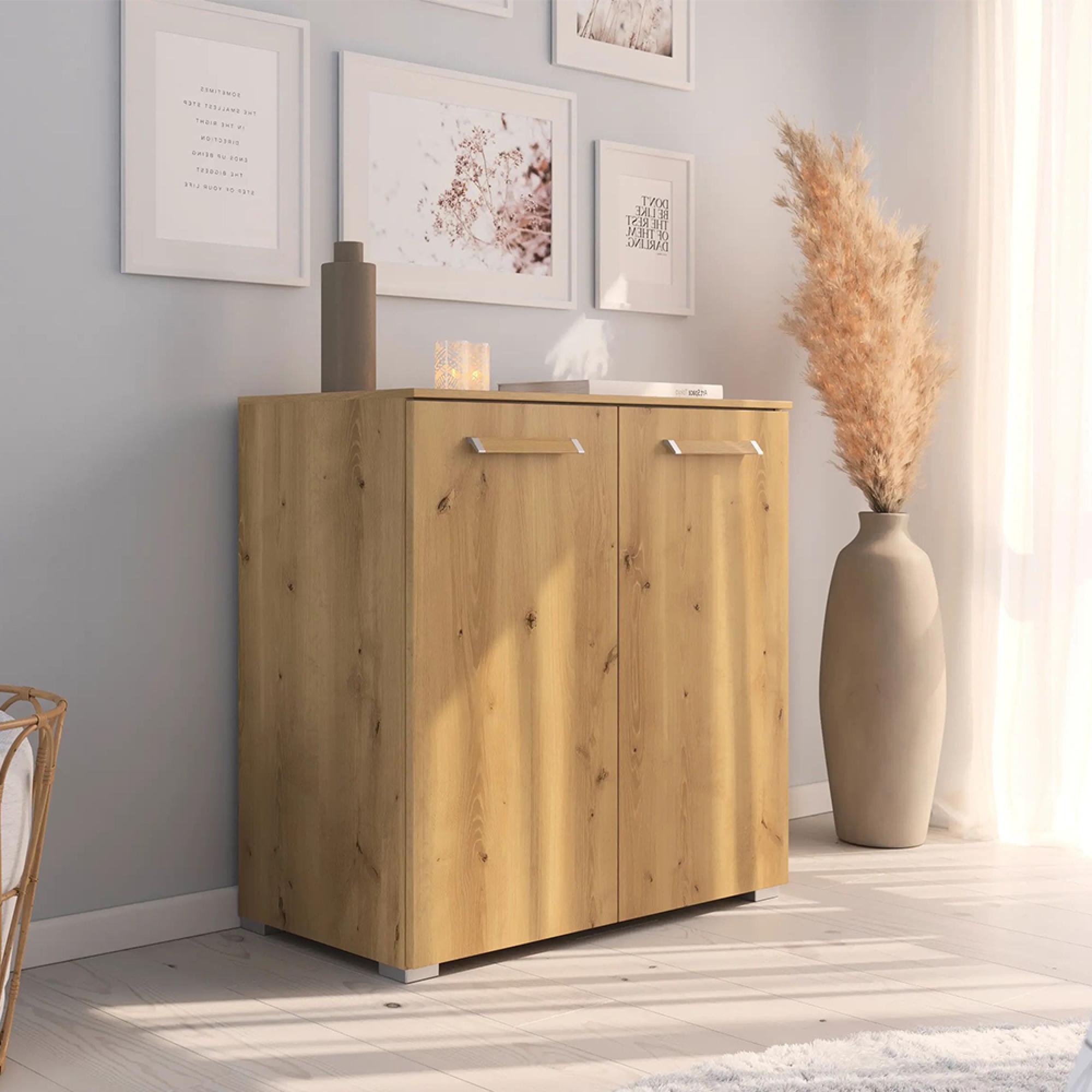 Evelyn Small Sideboard - 80cm - 2 Door - Wild Oak