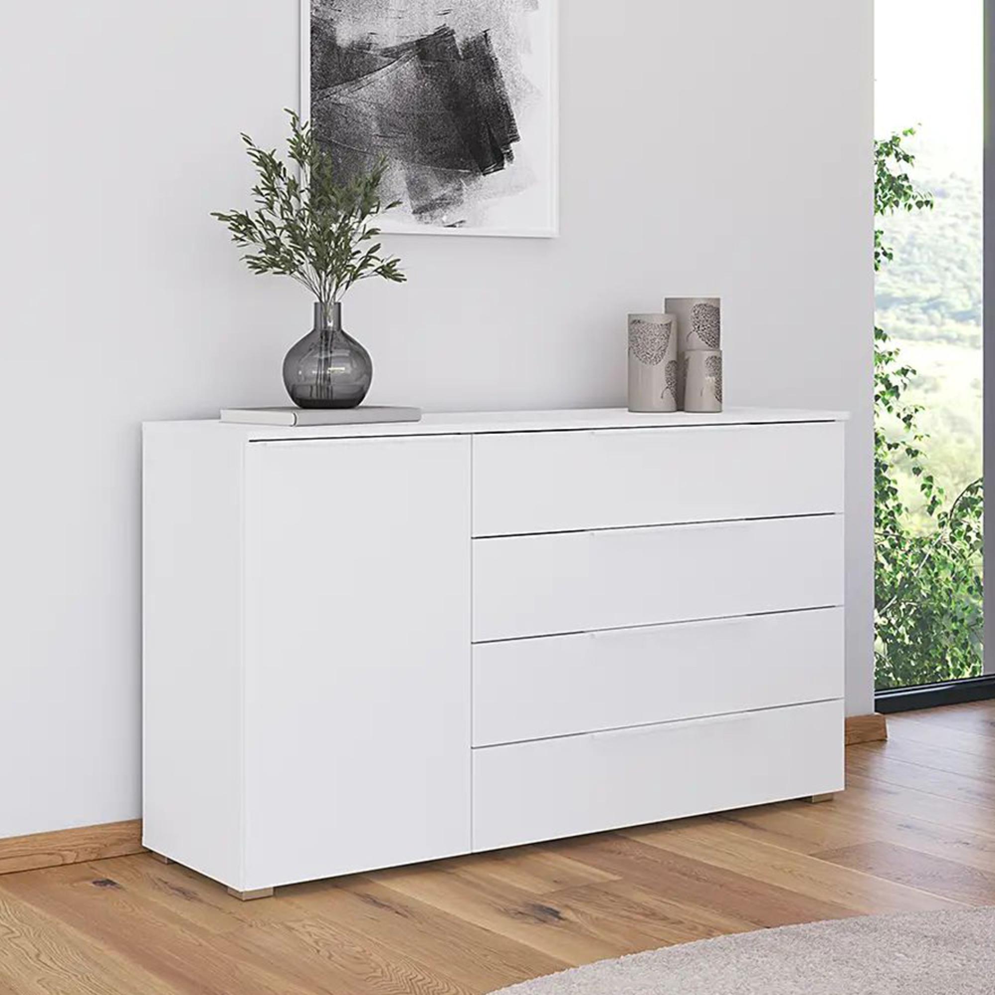 Monostar Wide Sideboard - 120cm - 1 Door - Alpine White