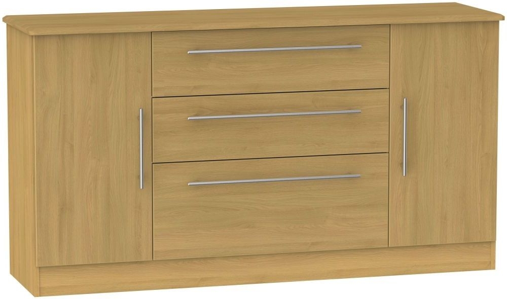 Sherwood Wide Sideboard - 2 Door - Oak