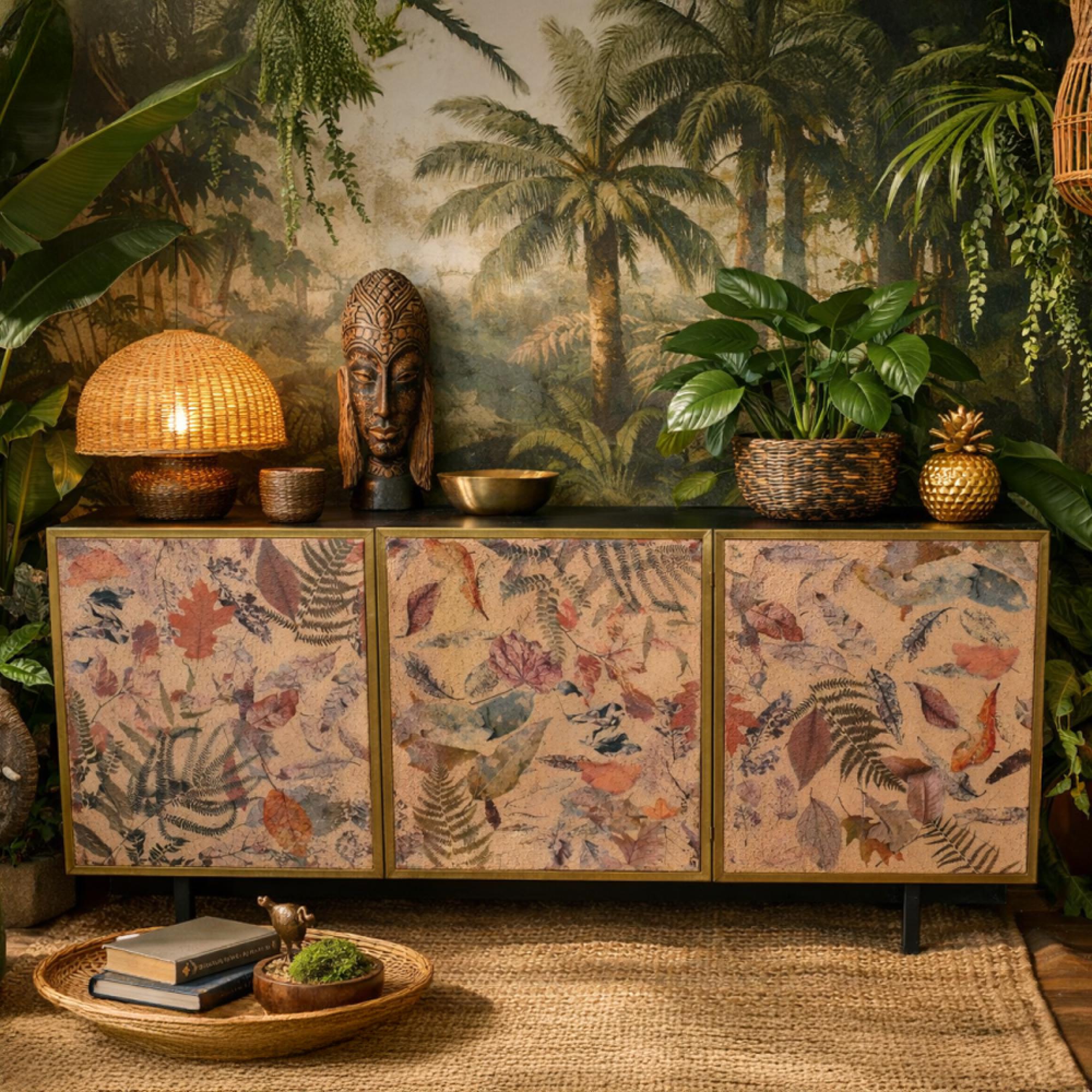Sideboard - 3 Door - Medium - Topical Leave - Metal