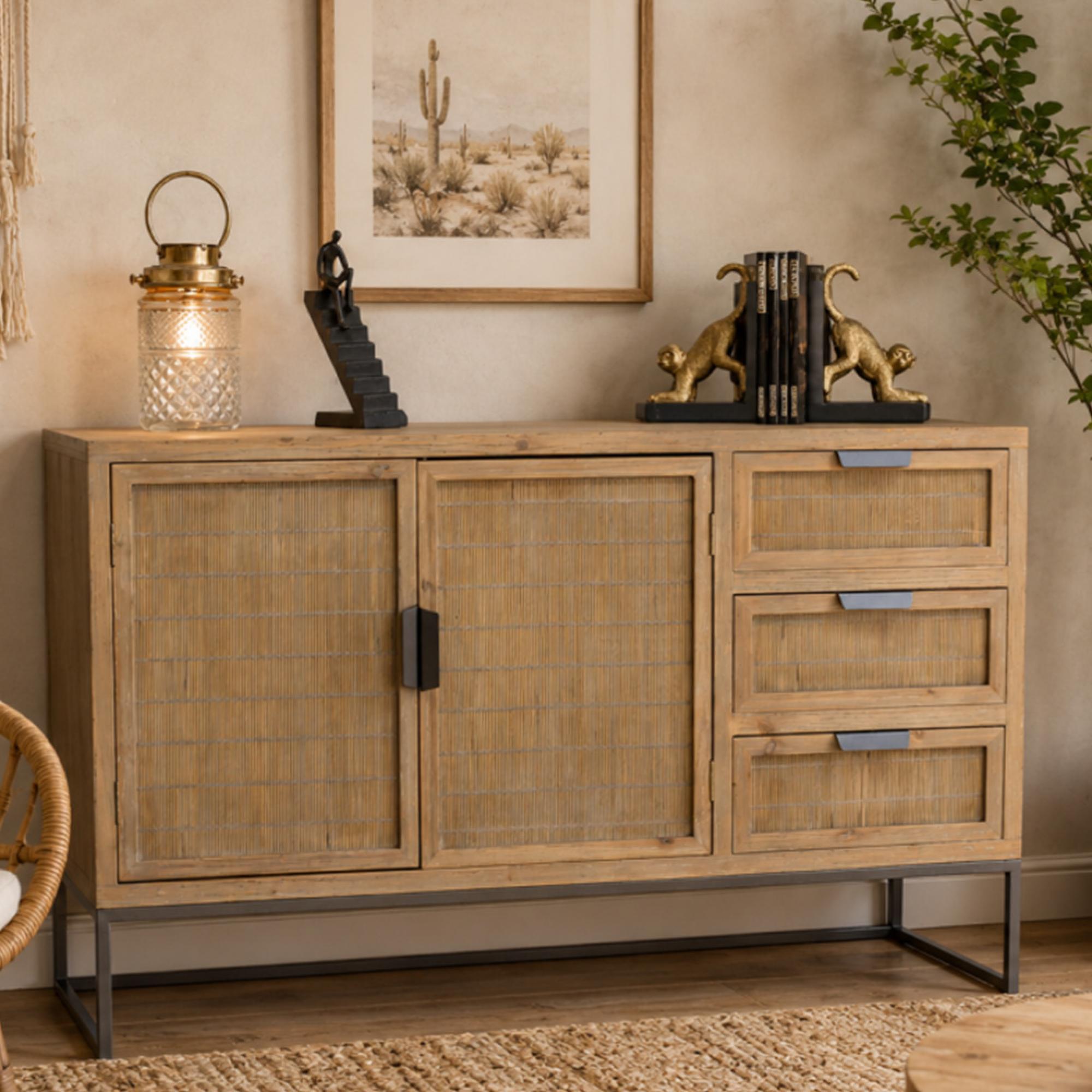 Sideboard - Distressed Rustic - 2 Door - Medium - 120cm