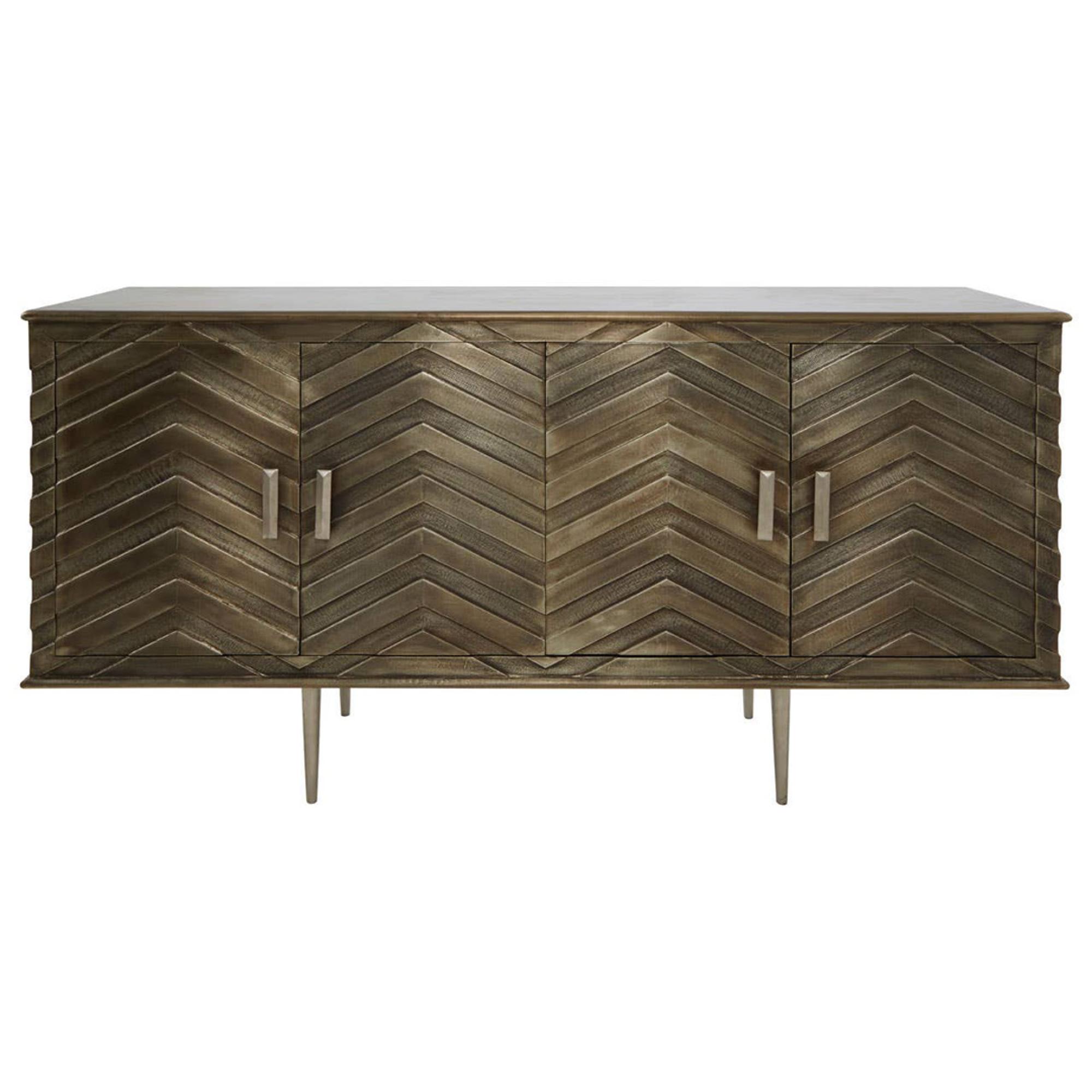 Sirsa Sideboard - 4 Door - Large - Silver Metallic