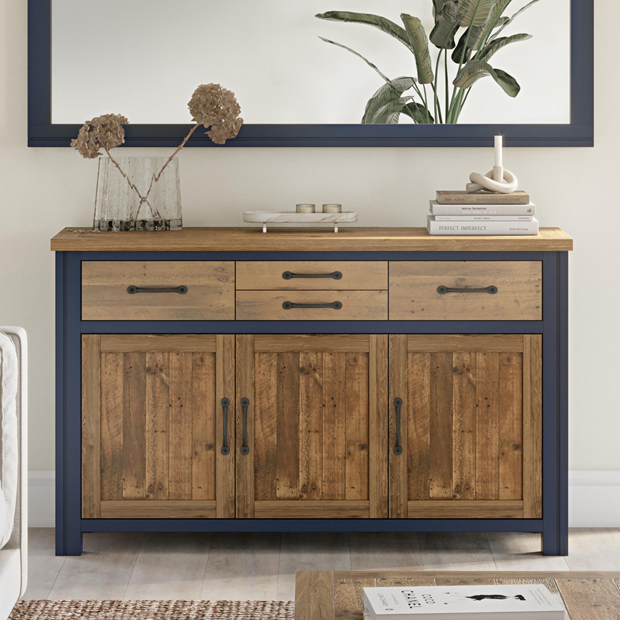 Splash Blue Sideboard - Medium - 3 Door