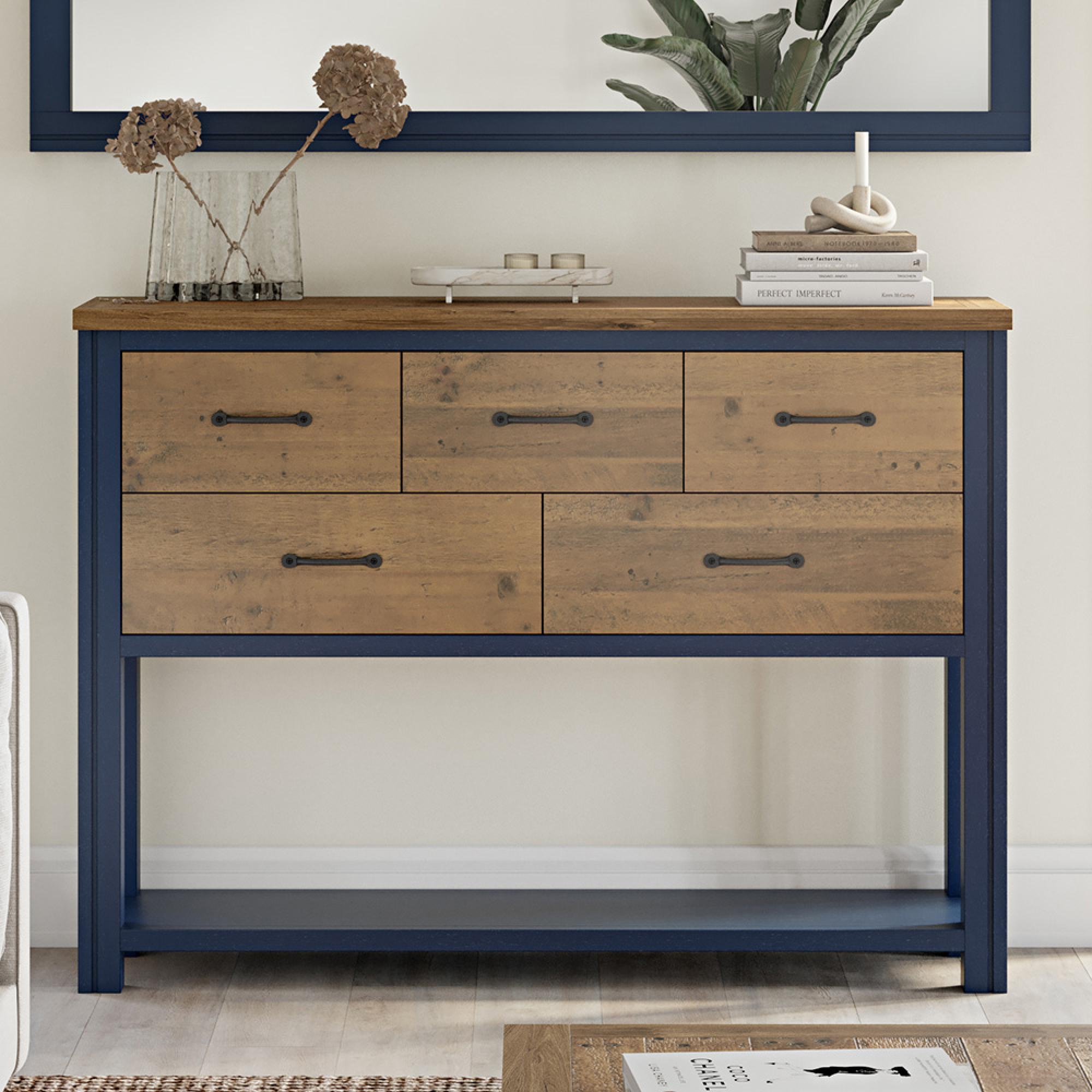 Splash Blue Sideboard - Medium - 5 Drawer