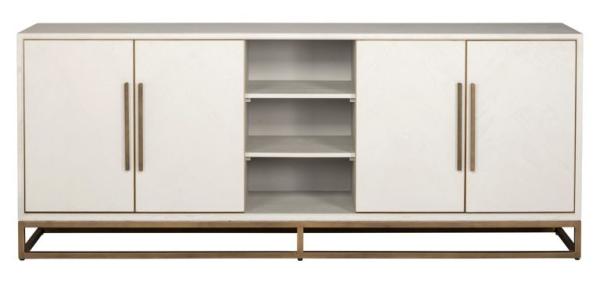 Whitebone Brass 4 Door Sideboard - 225cm