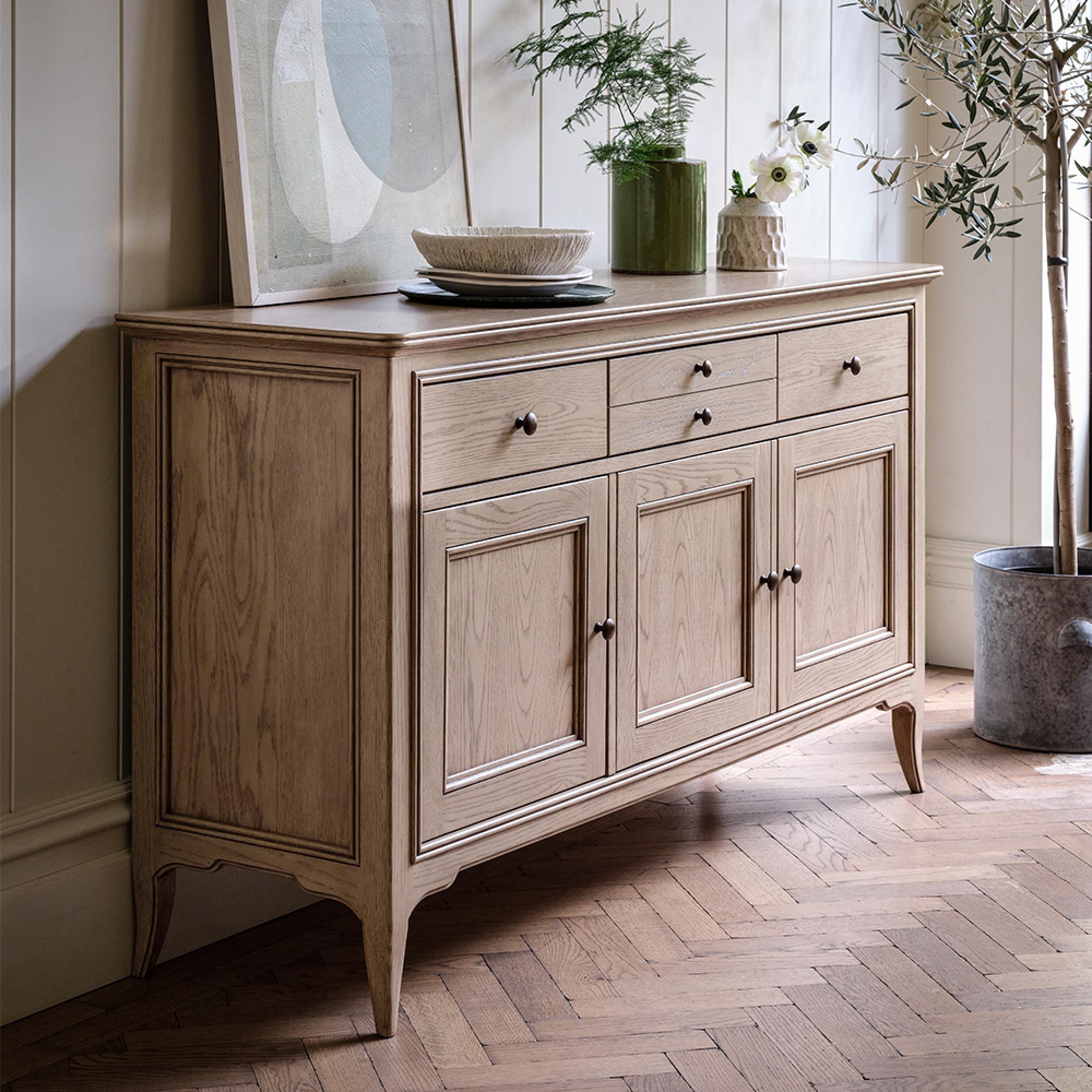 Toulon Large Sideboard - 153cm - 3 Door - Oak