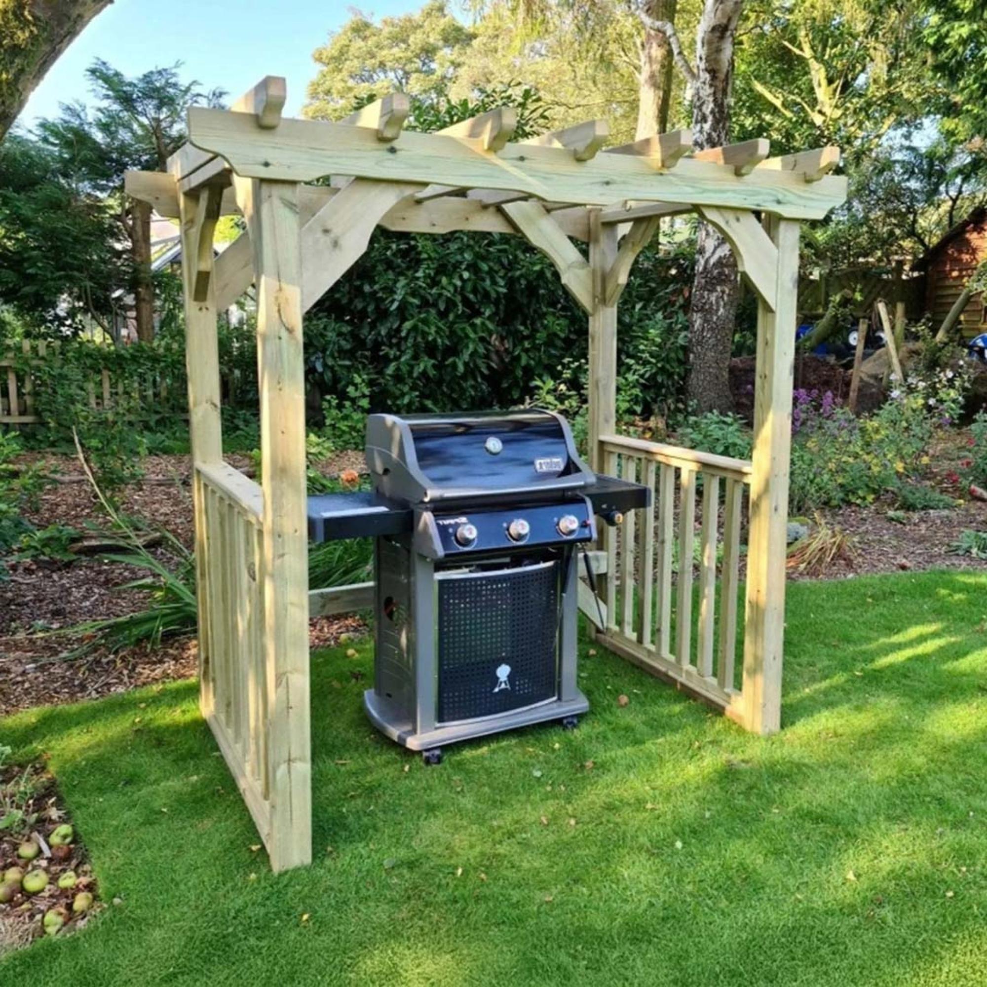 Lily Garden Barbecue Shelter - Redwood