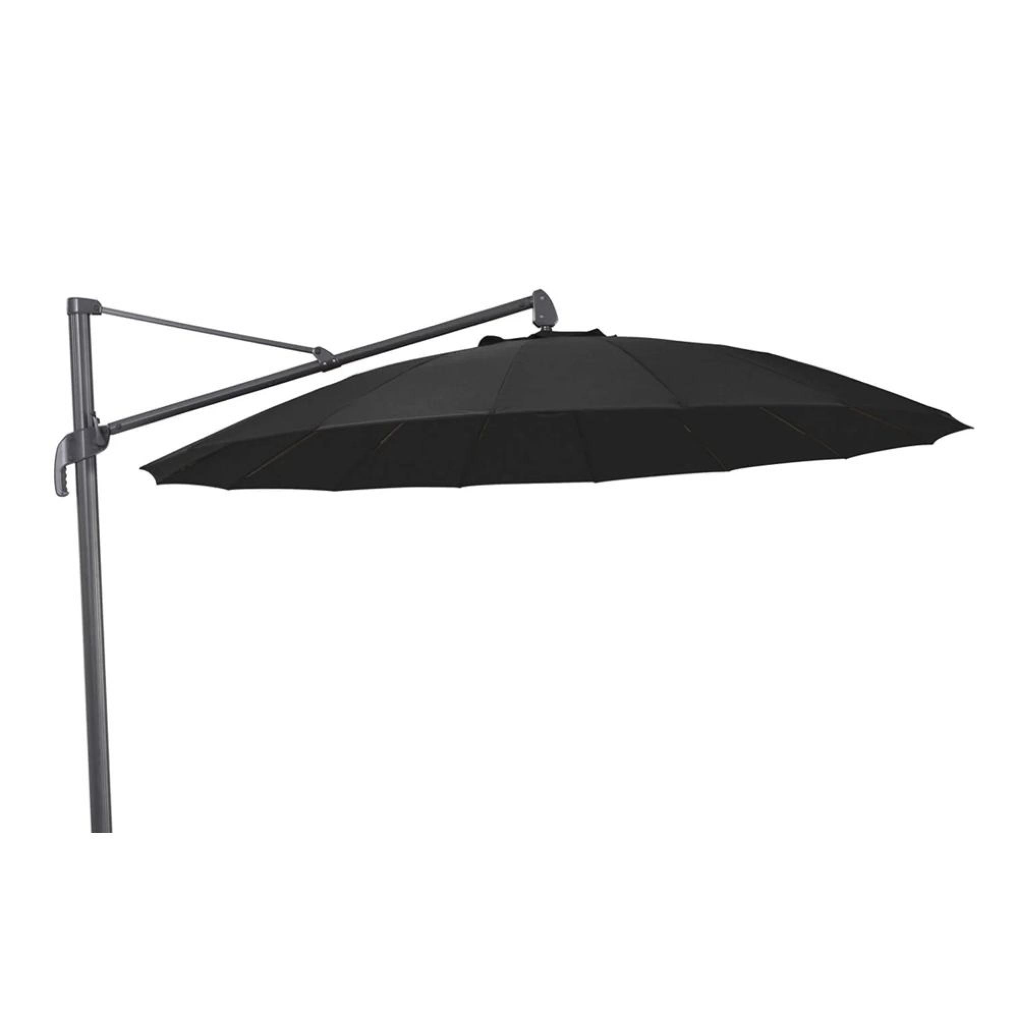 Outdoor Cantilever Parasol - 300cm - Round - Aluminium - with Plastic Fillable Base - Charcoal