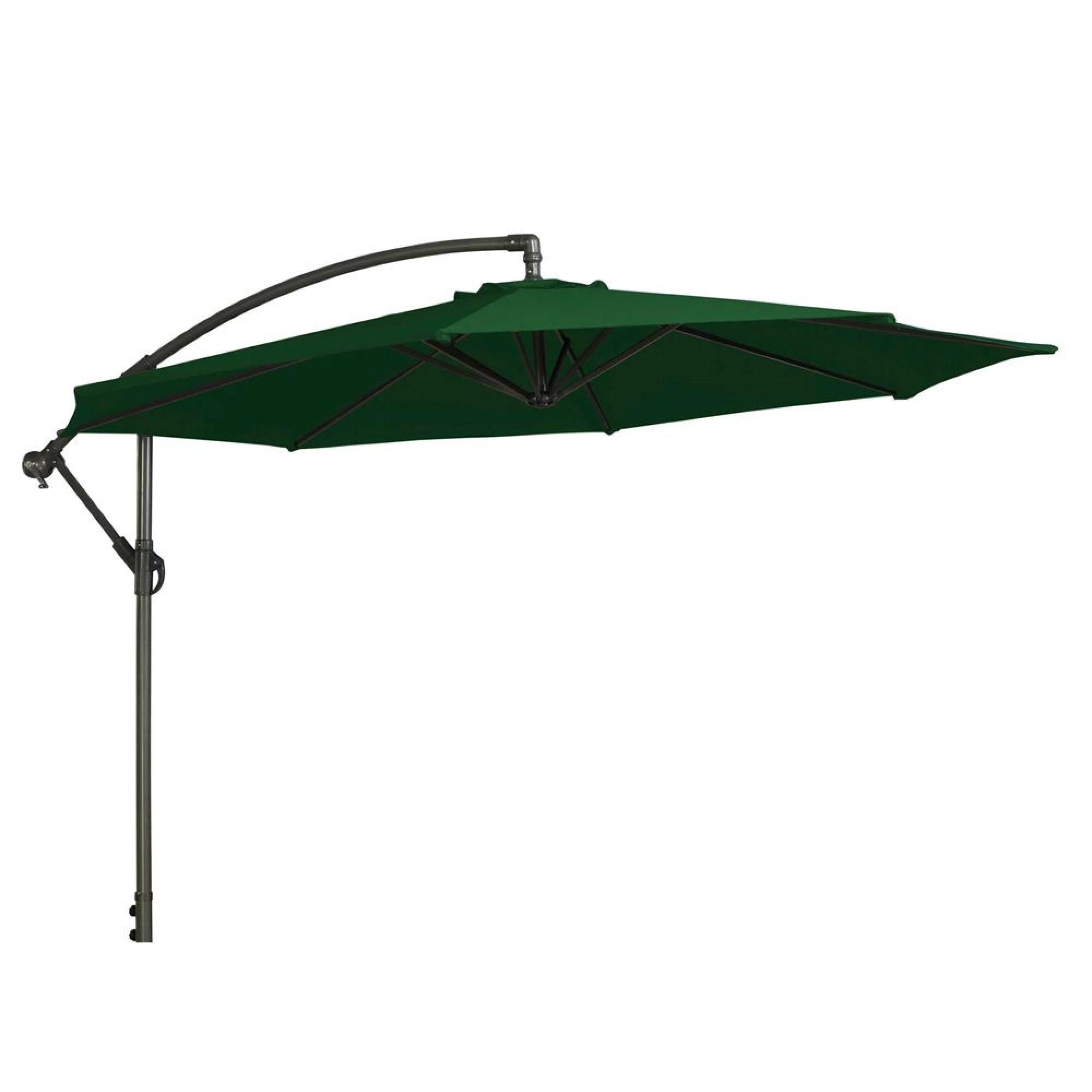 Outdoor Cantilever Parasol - 300cm - Round - with Granite Base - Green