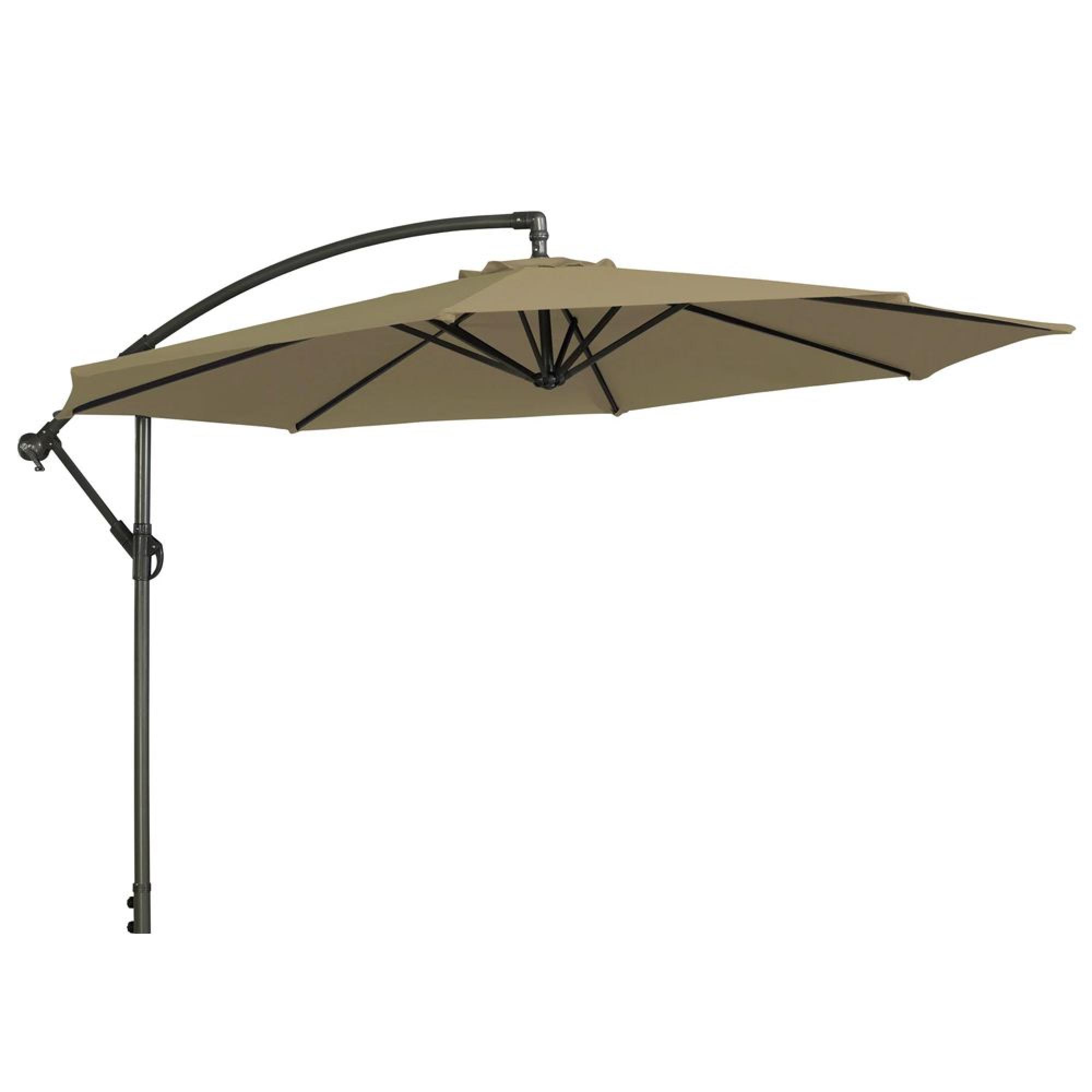 Outdoor Cantilever Parasol - 300cm - Round - with Granite Base - Taupe