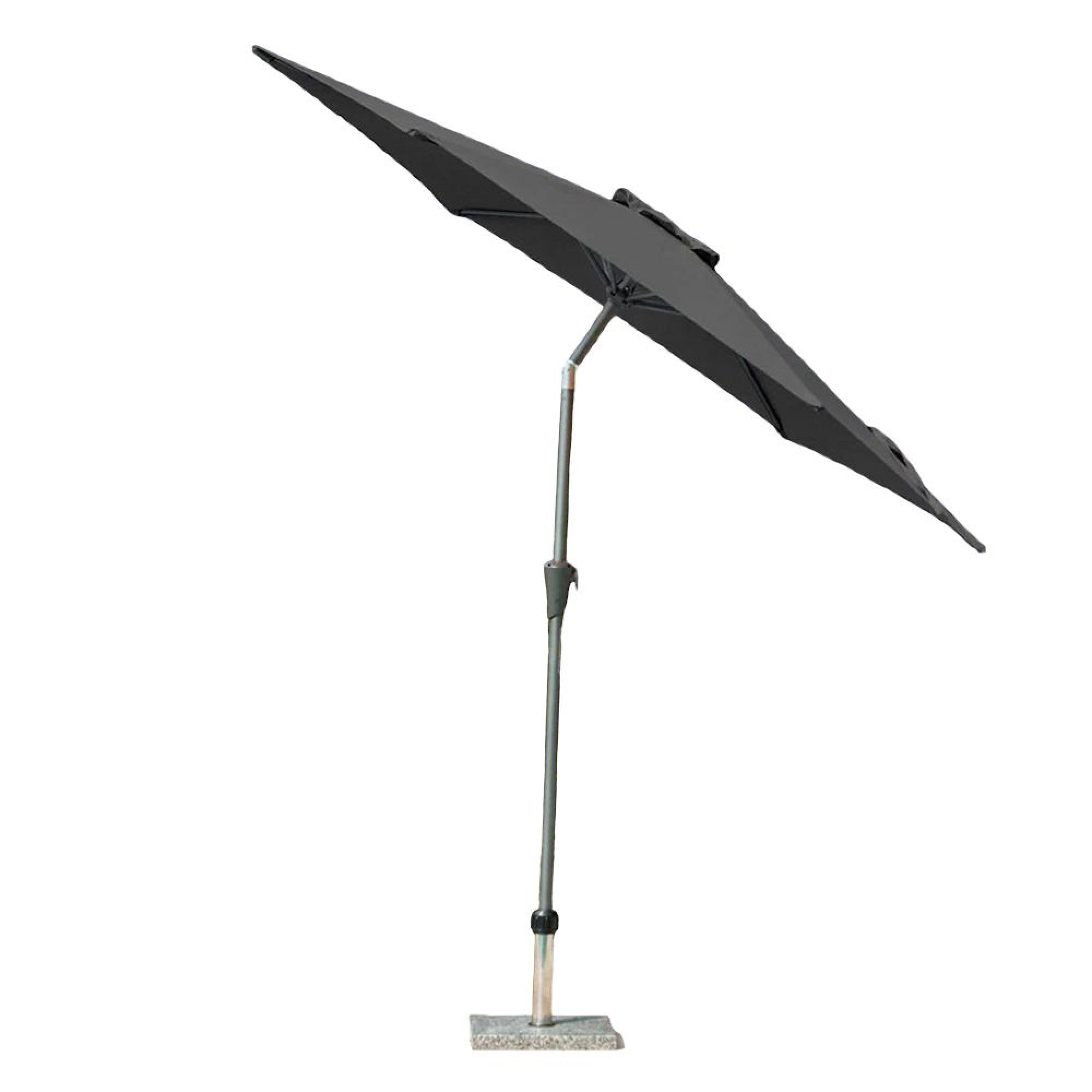 Outdoor Parasol - 270cm - Round - Aluminium Tilting - with Granite Base - Charcoal