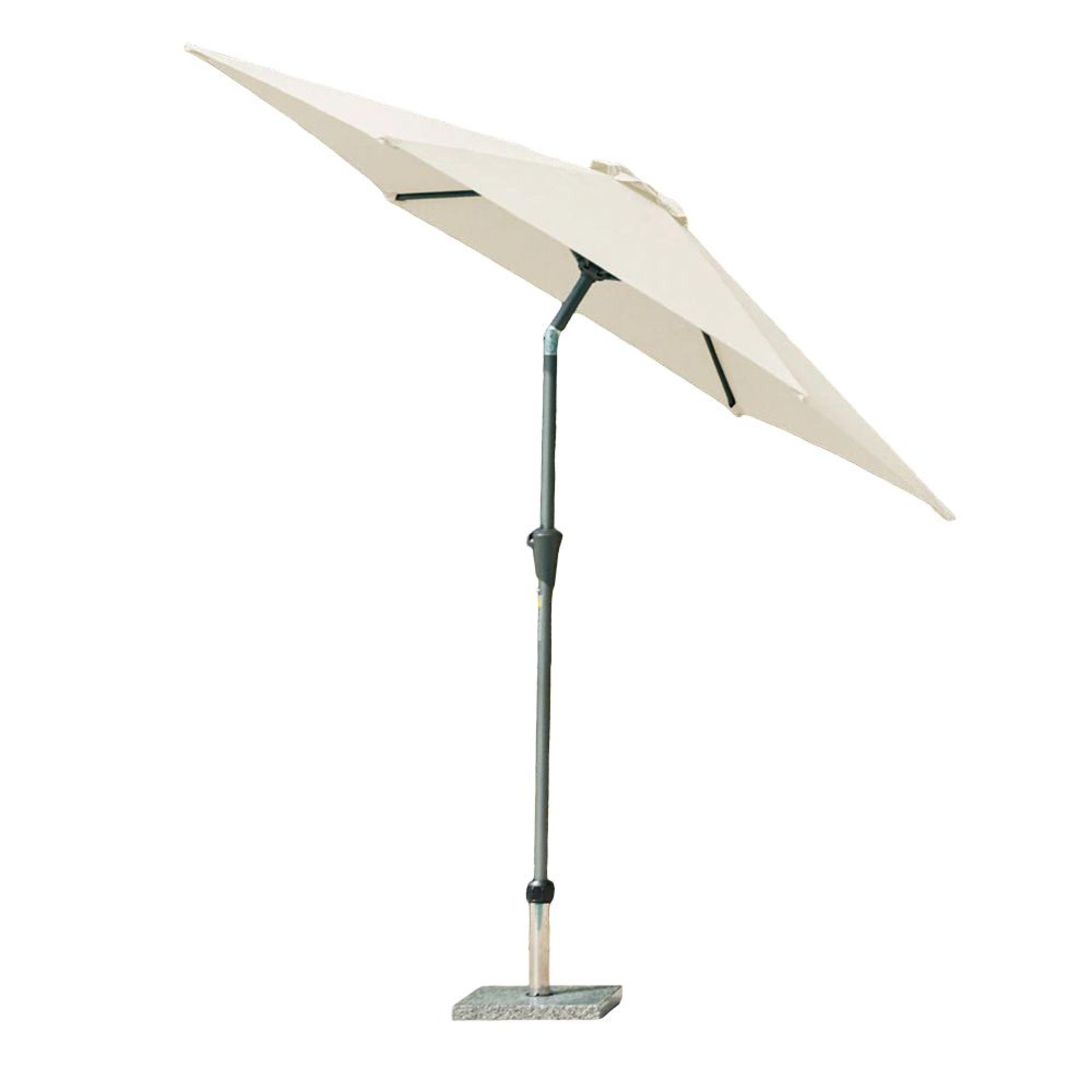 Outdoor Parasol - 270cm - Round - Aluminium Tilting - with Granite Base - Ecru