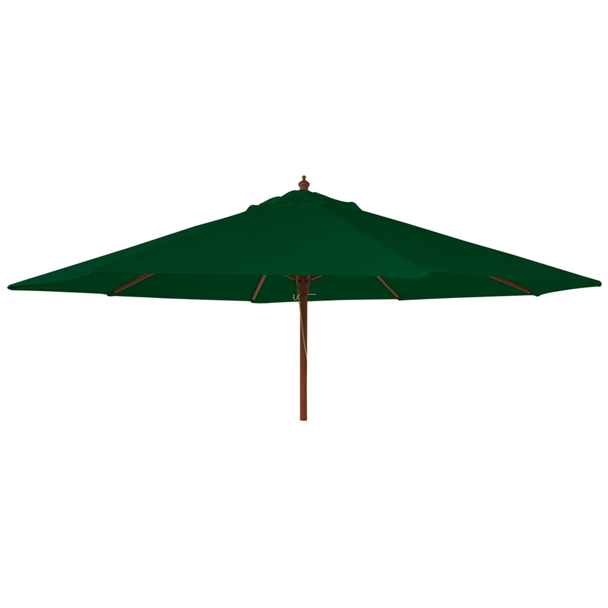 Outdoor Parasol - 270cm - Round - Eucalyptus Wood - with Granite Base - Green