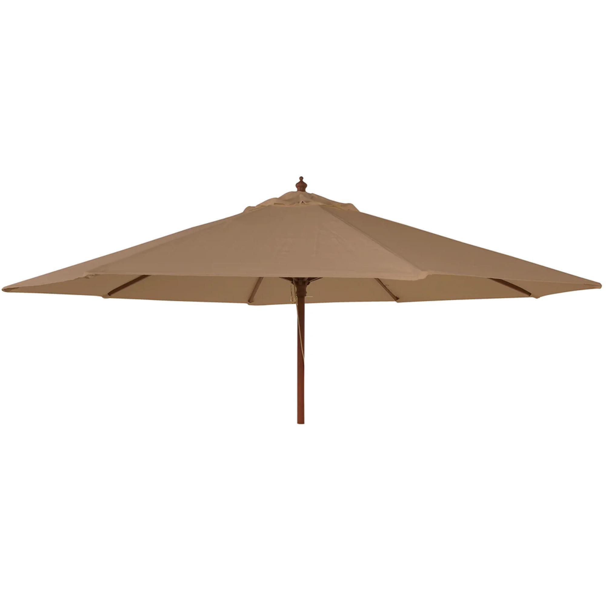 Outdoor Parasol - 270cm - Round - Eucalyptus Wood - with Granite Base - Taupe