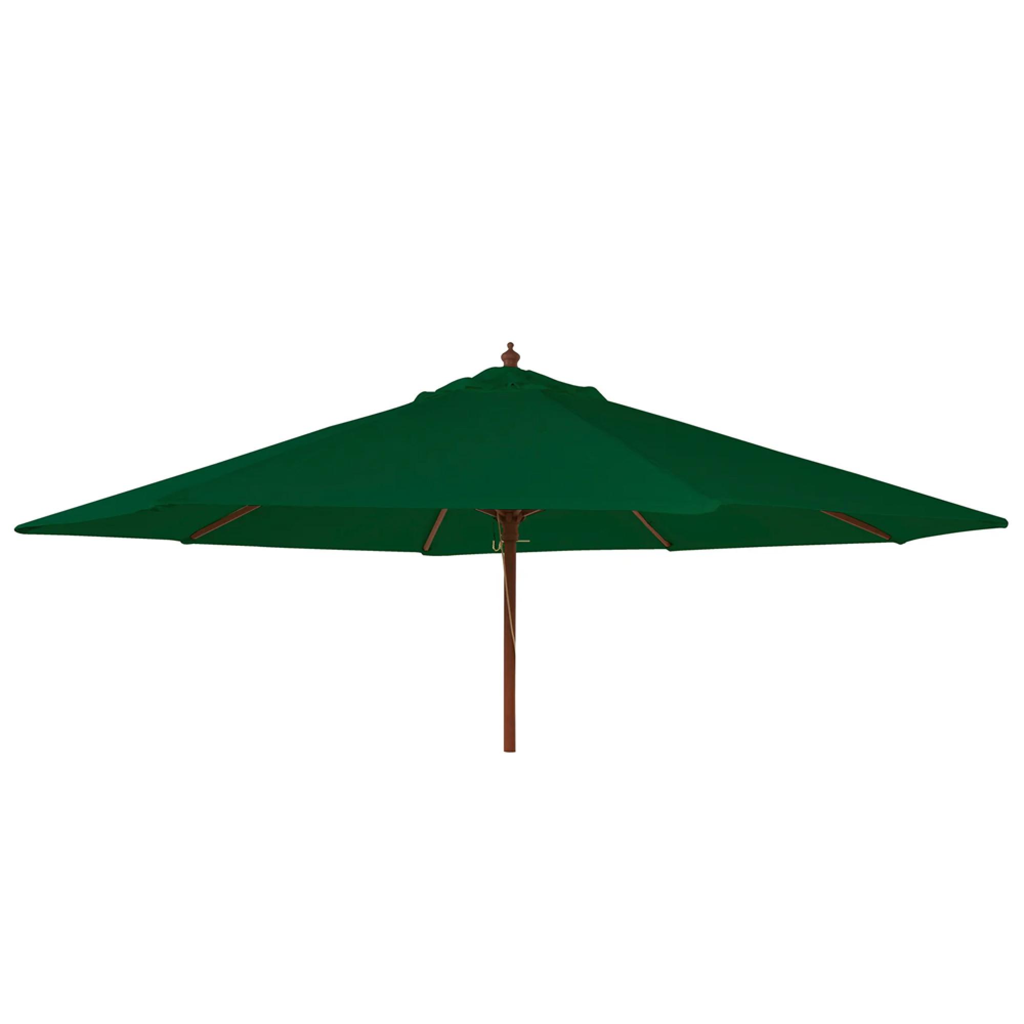 Outdoor Parasol - 300cm - Round - Eucalyptus Wood - with Granite Base - Green