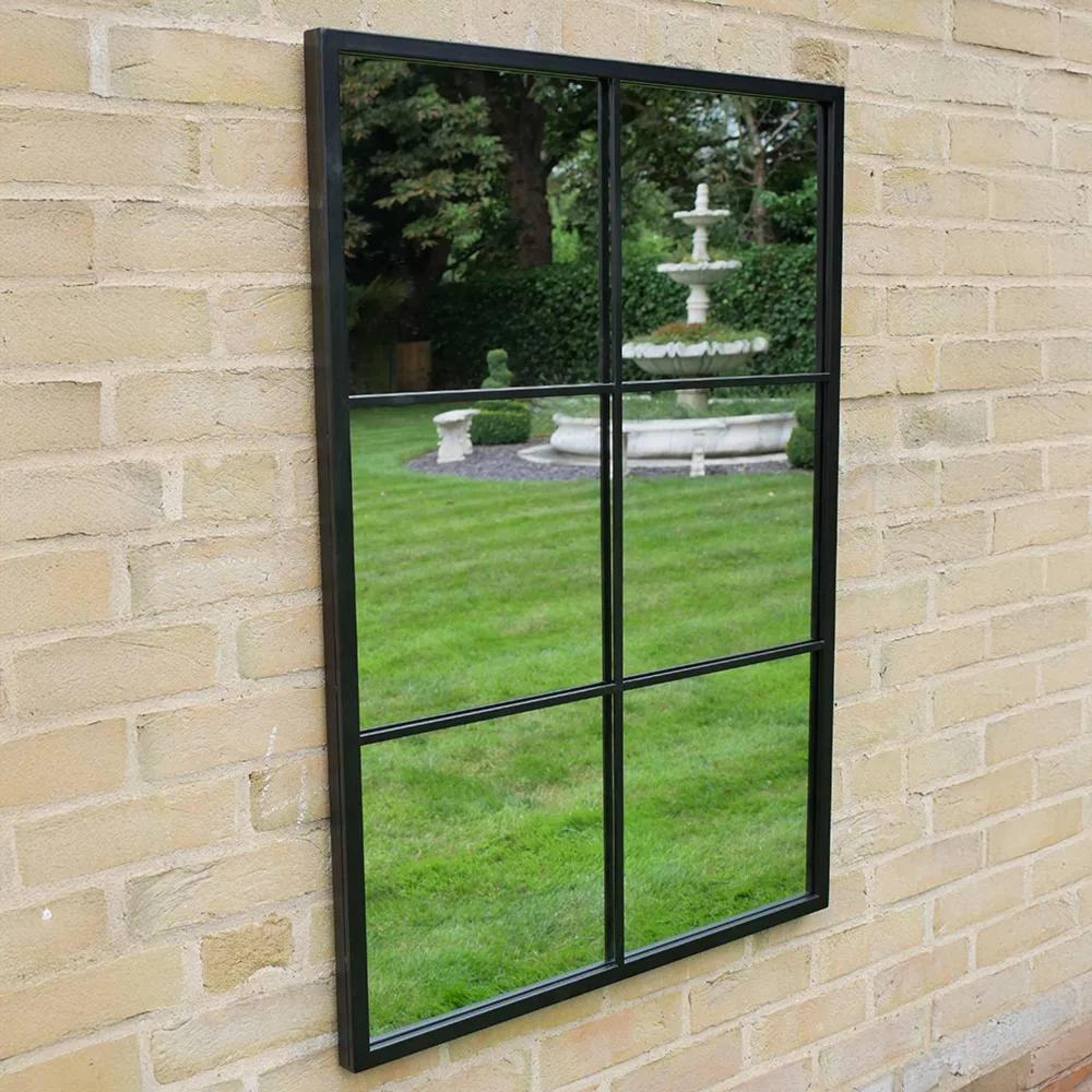 Garden Mirror - Black Metal - Outdoor