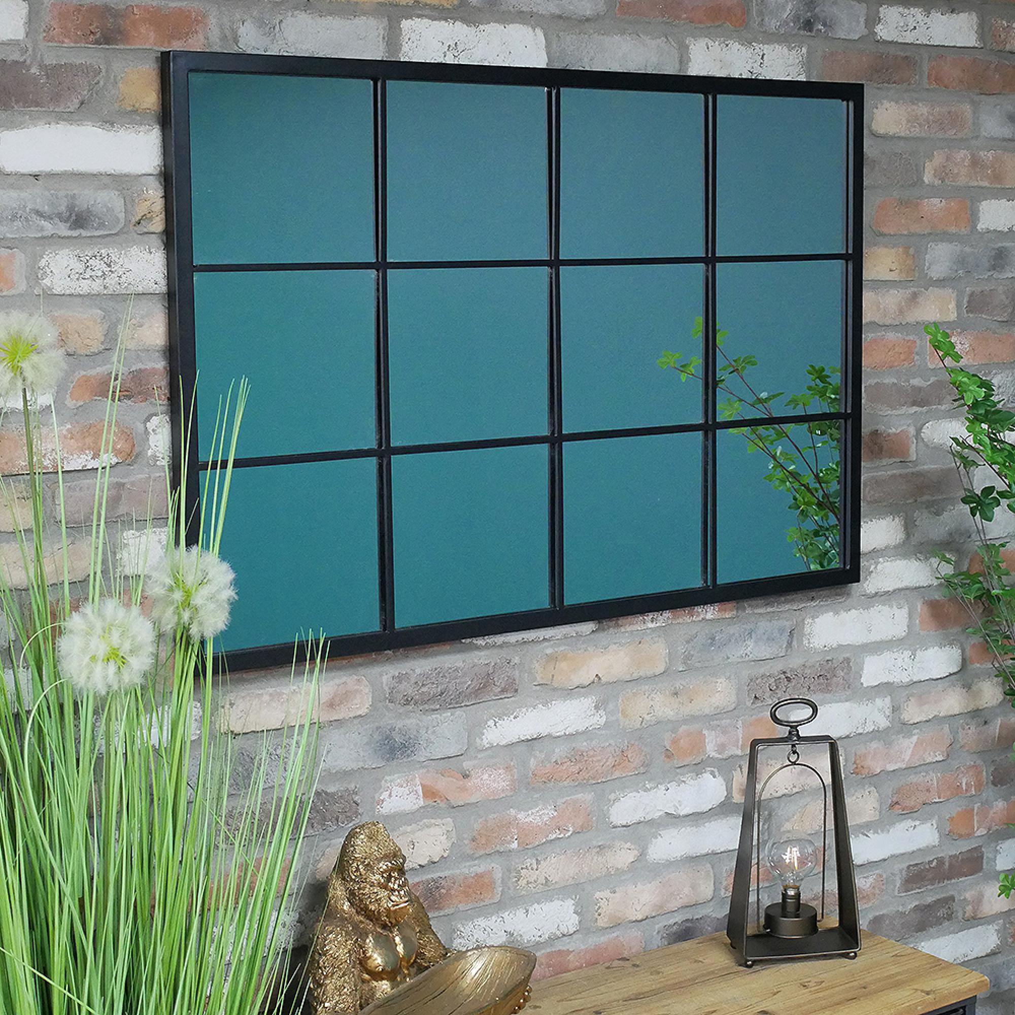 Wall Mirror - Rectangular - Black - Metal